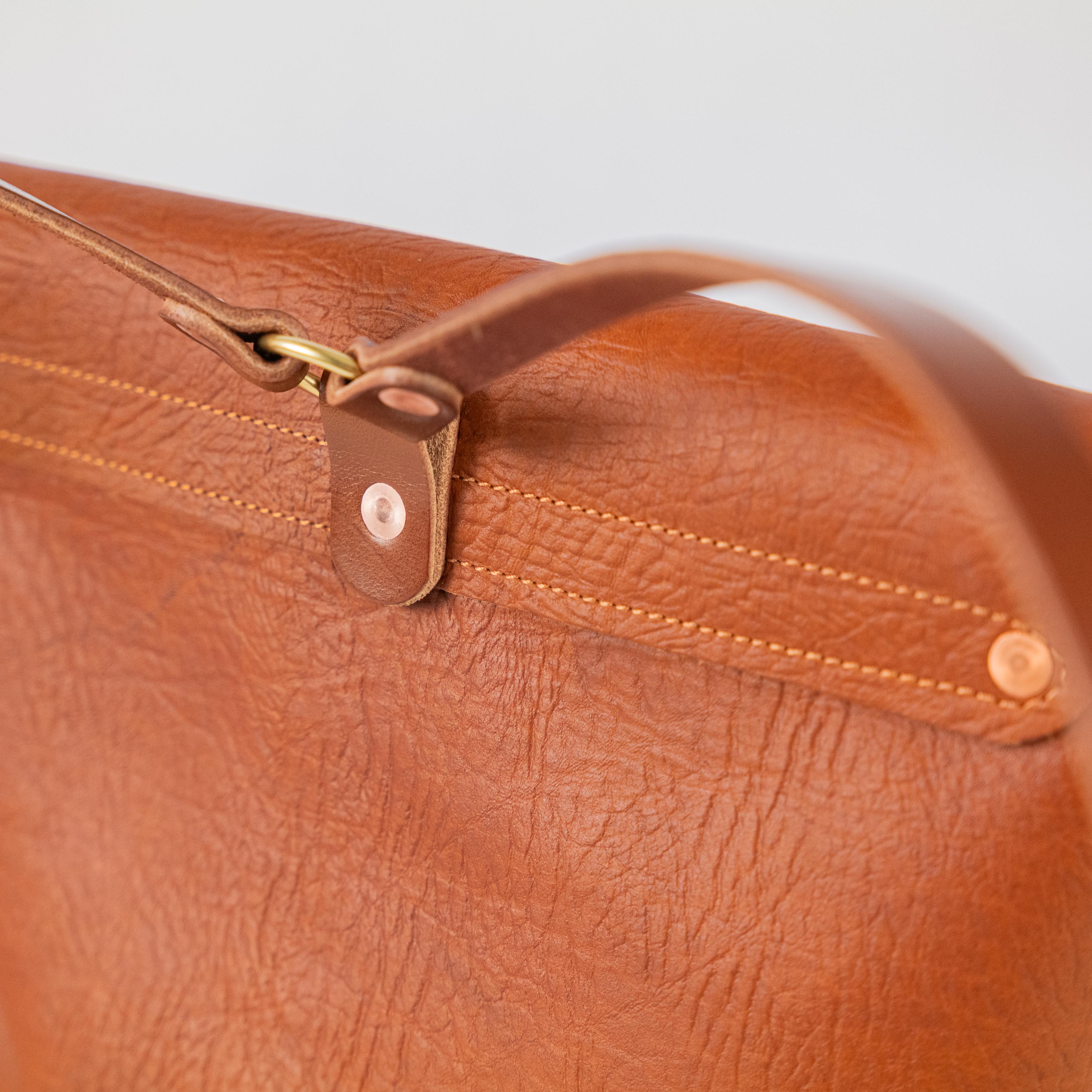 Tan Bison Leather Backpack