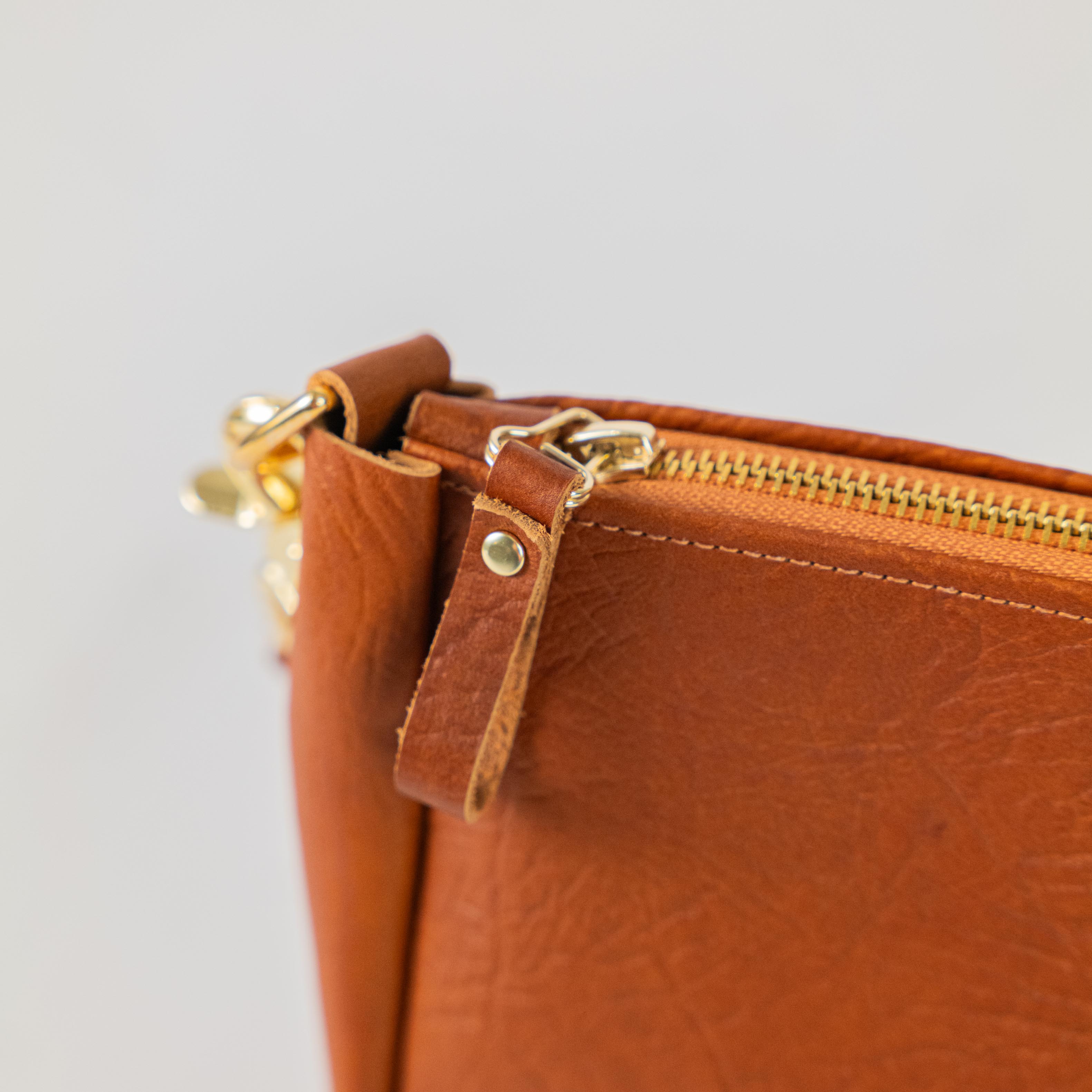 Tan Bison Crossbody Bag