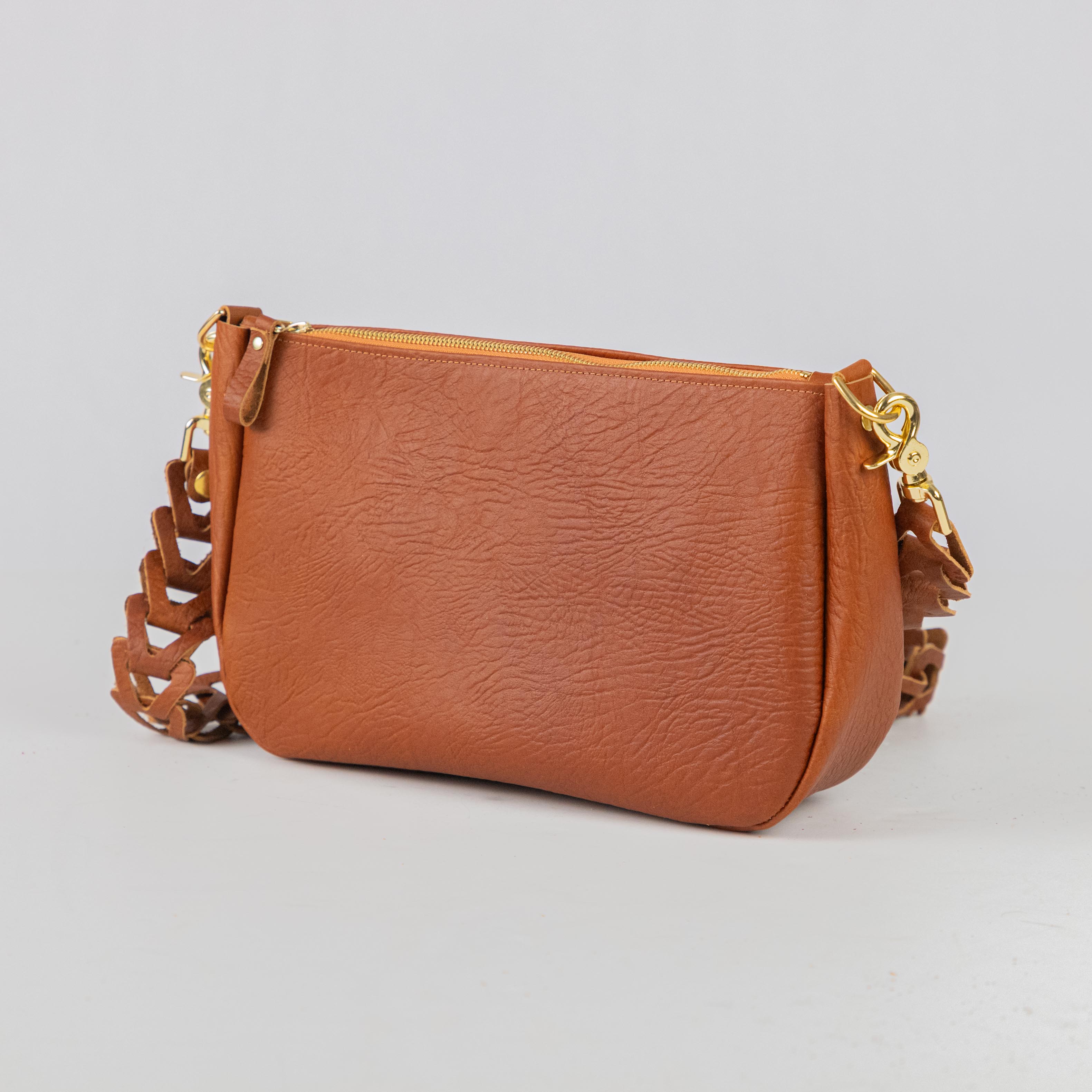 Tan Bison Crossbody Bag