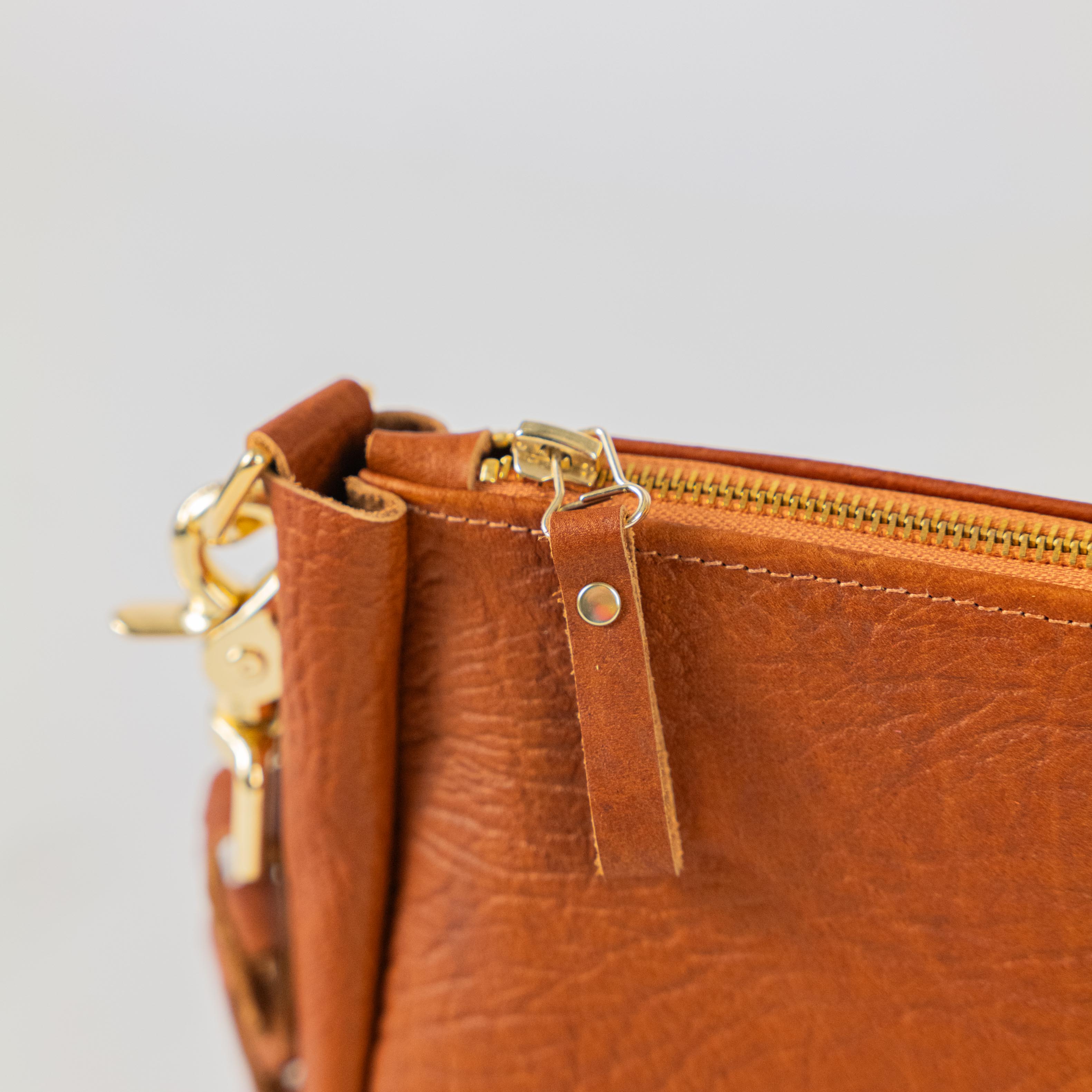 Tan Bison Medium Crossbody Bag