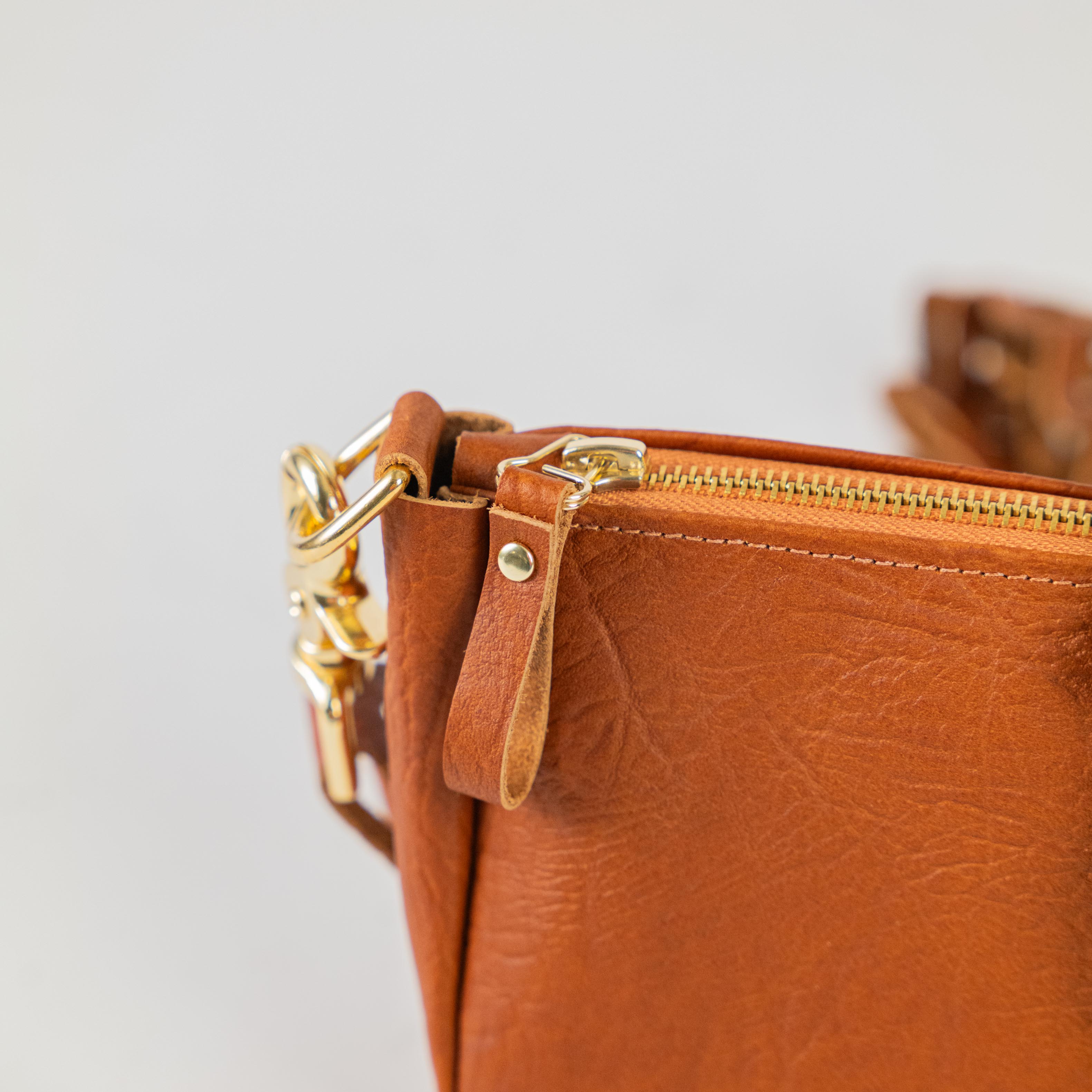 Tan Bison Mini Crossbody Bag