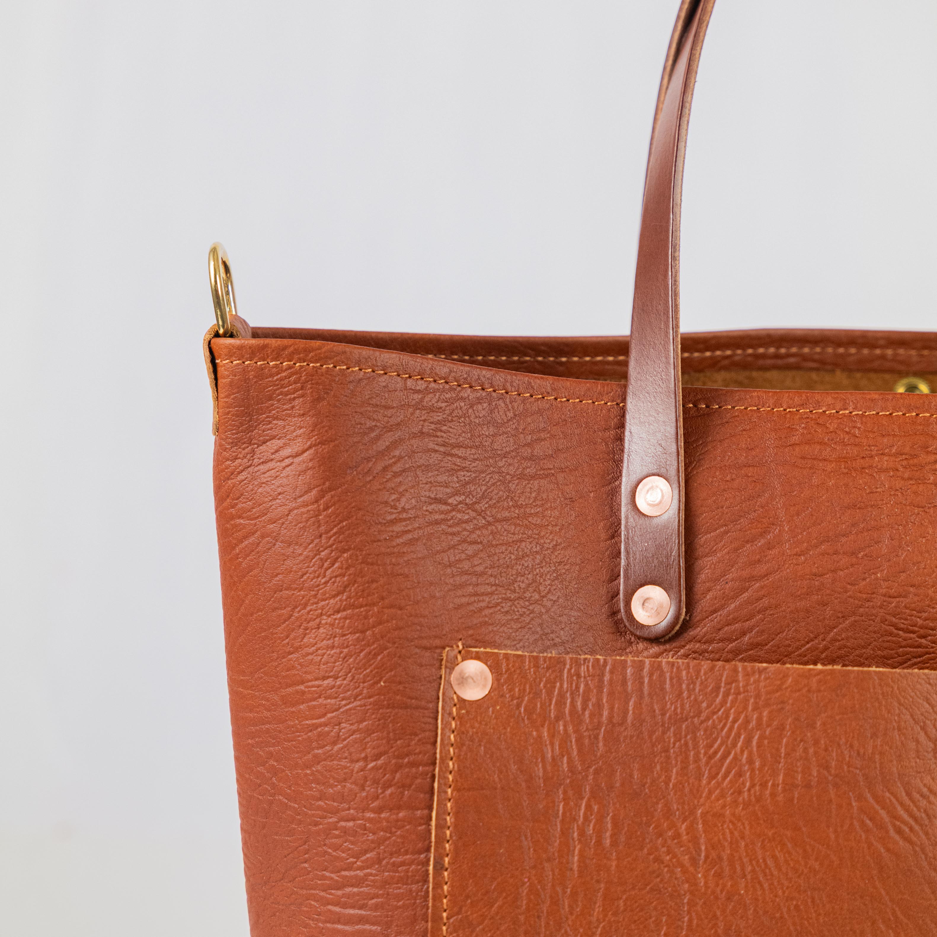Tan Bison East West Travel Tote