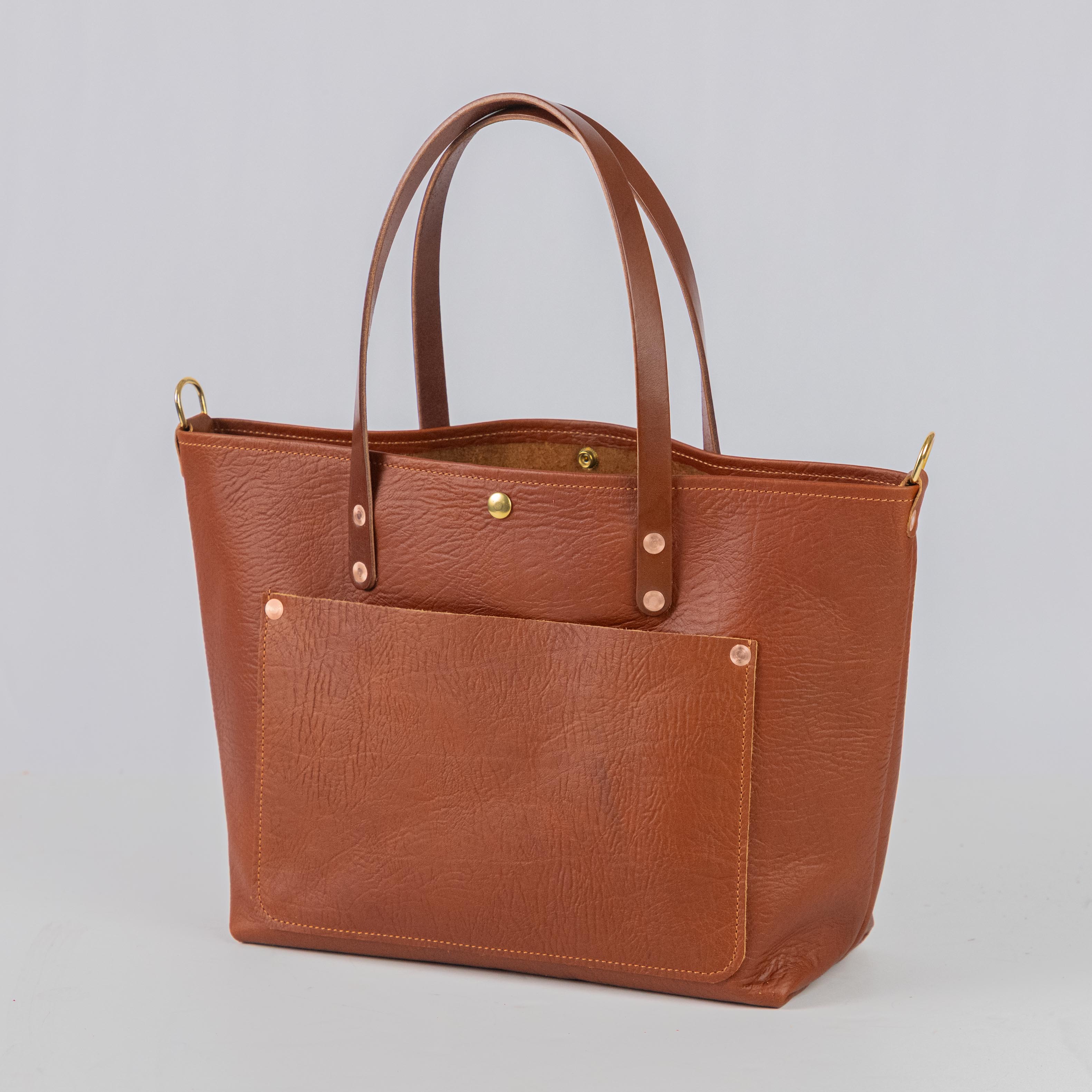 Tan Bison East West Travel Tote