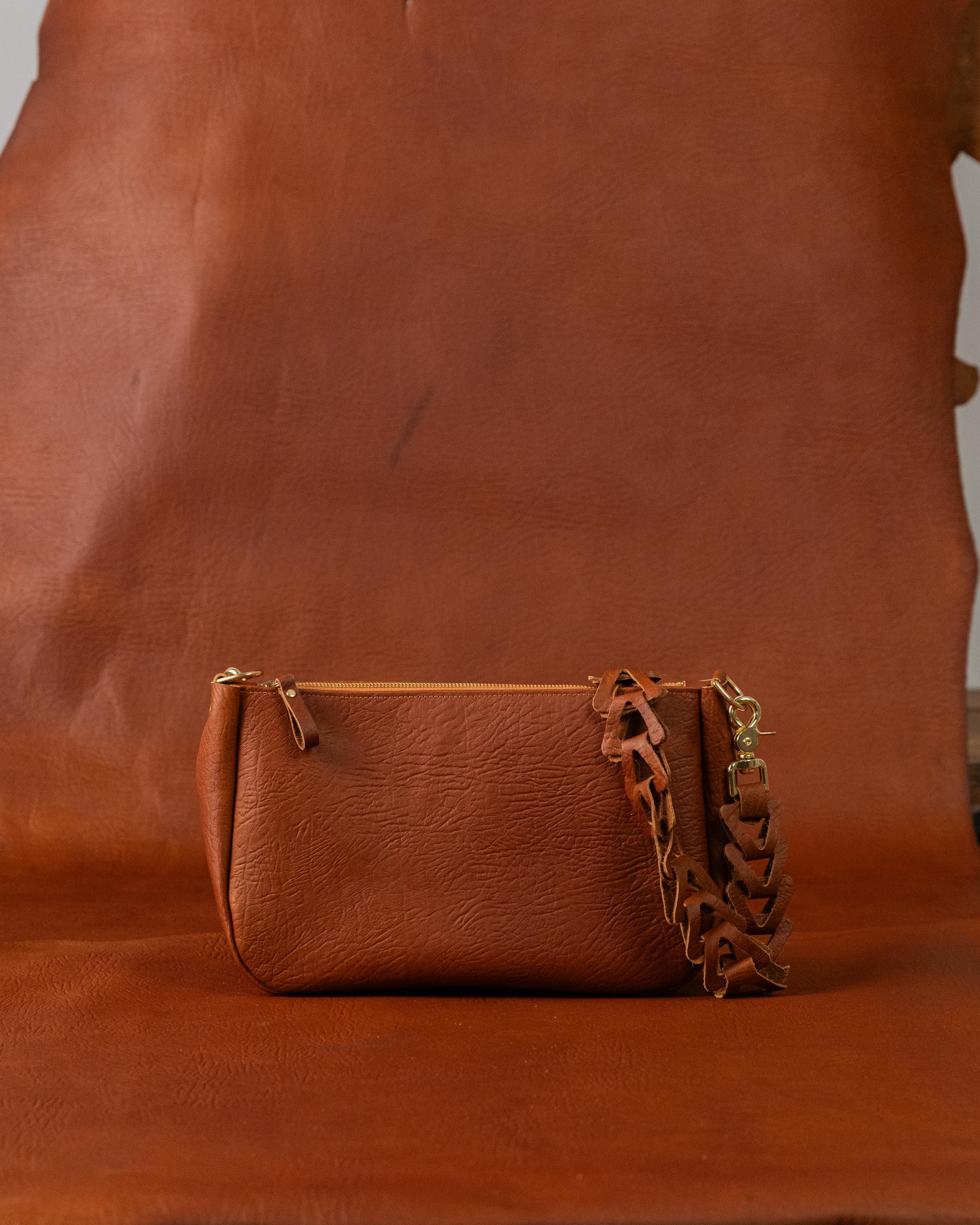 Tan Bison Crossbody Bag