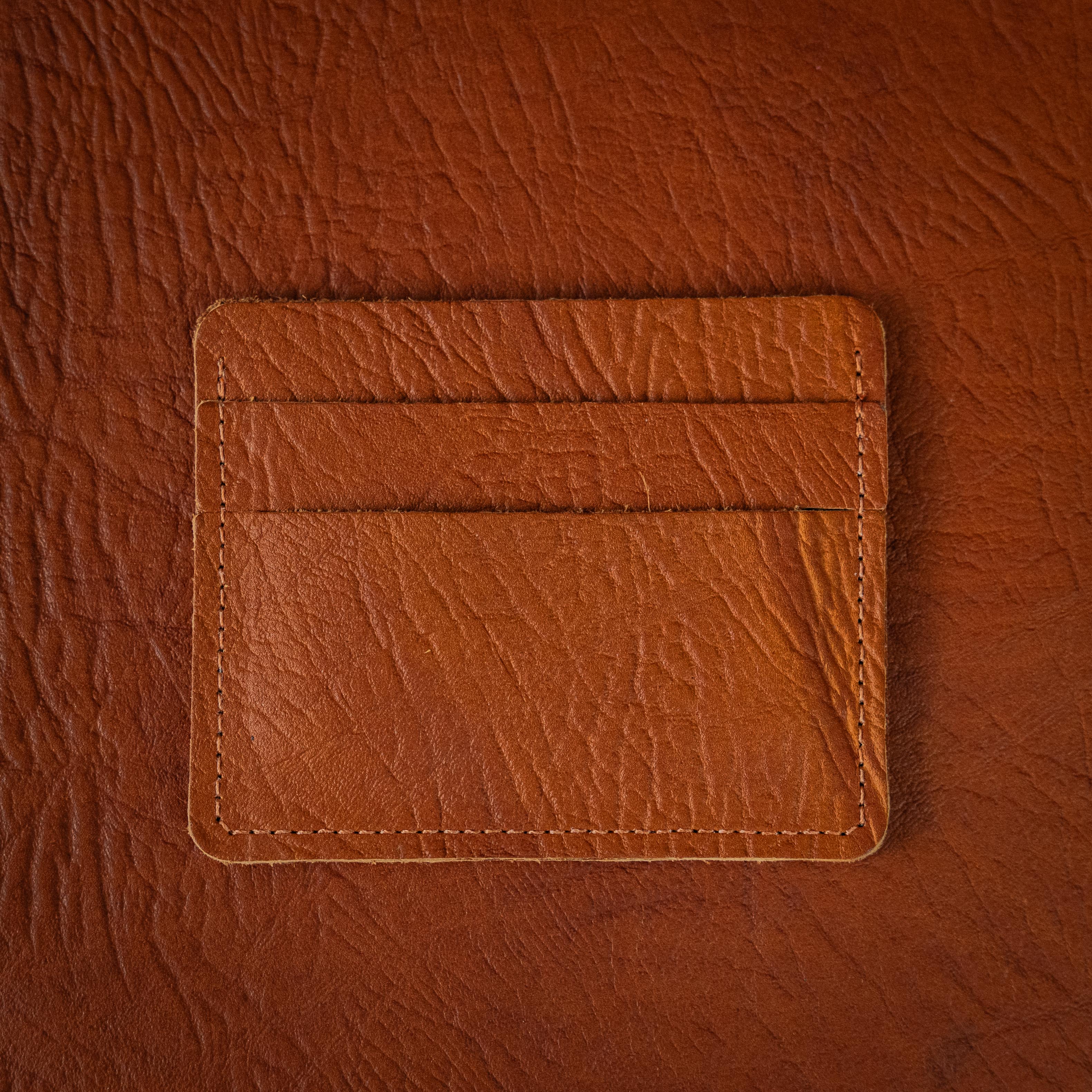 Tan Bison Slim Card Wallet
