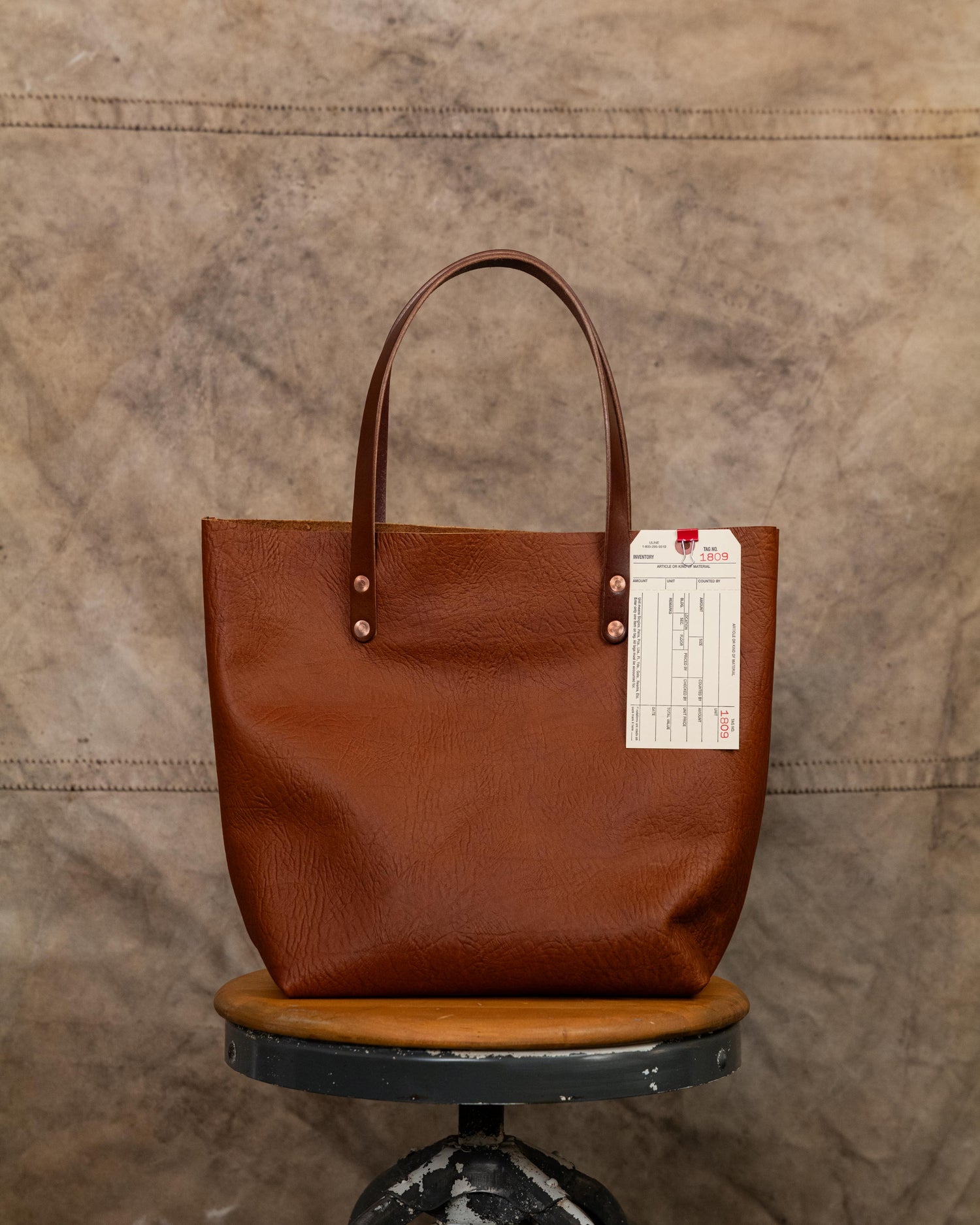 1809 Tan Bison Tote with 7” Handles