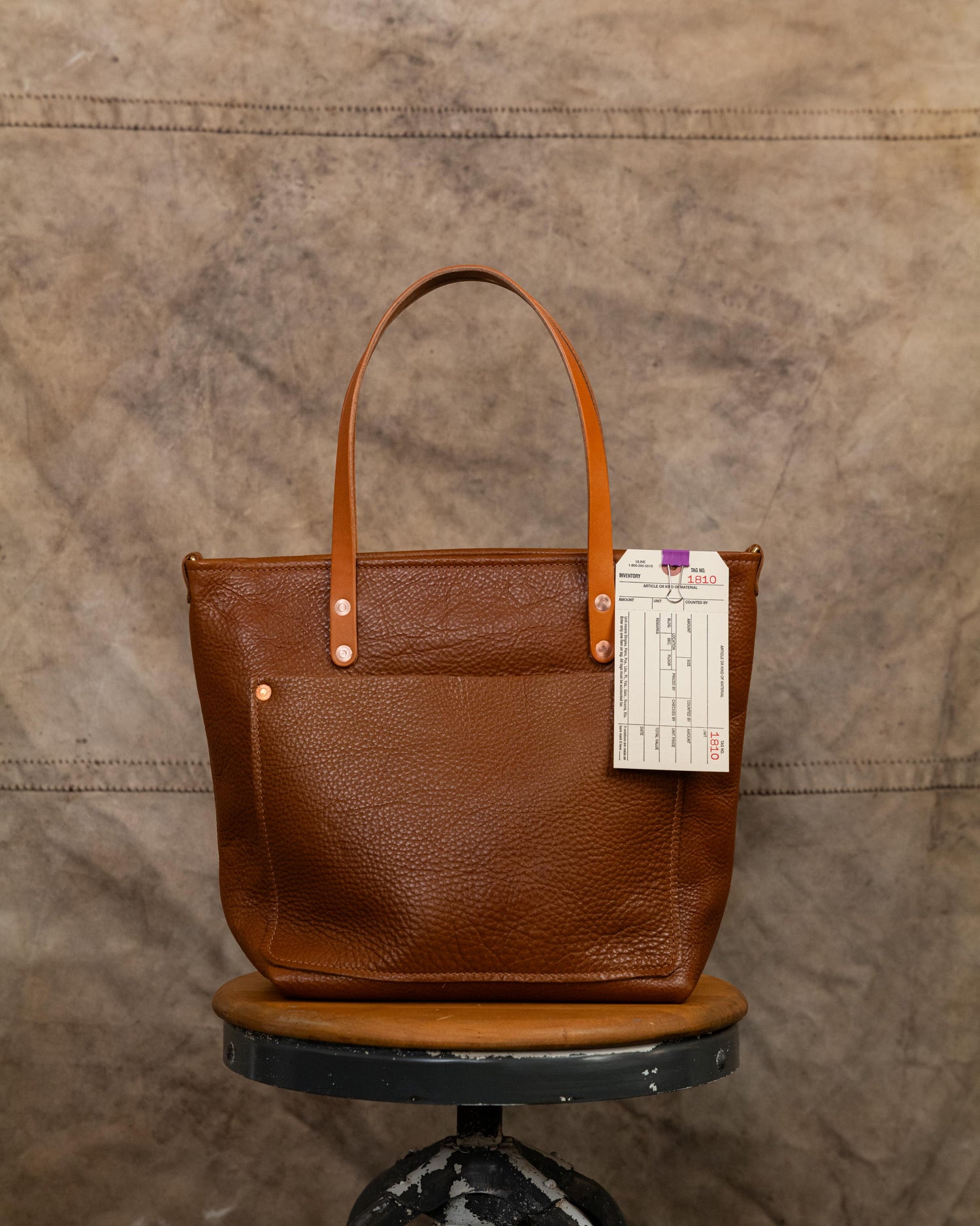 1810 Cognac Cypress Travel Tote with Zipper and  7” Handles