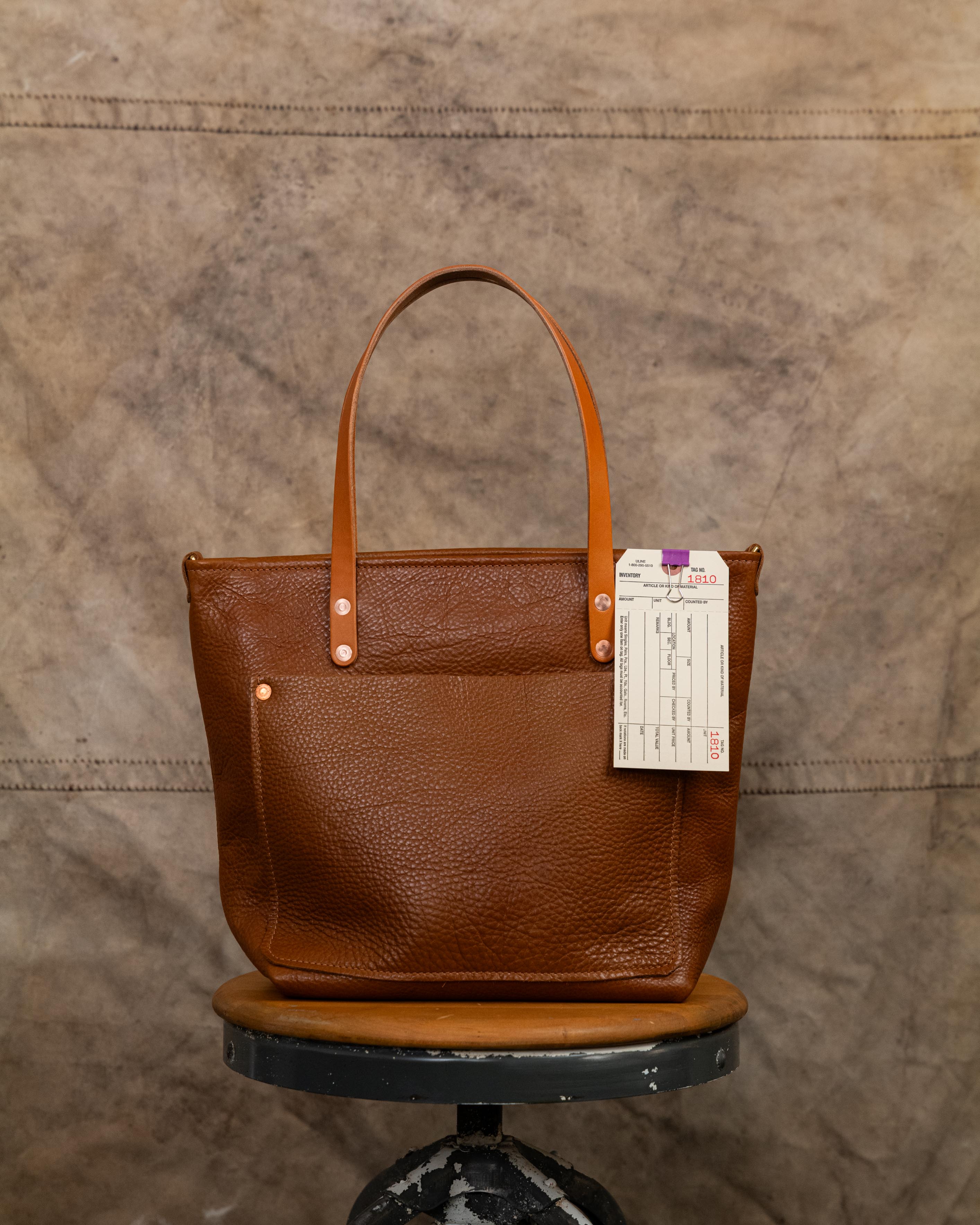 1810 Cognac Cypress Travel Tote with Zipper and  7” Handles