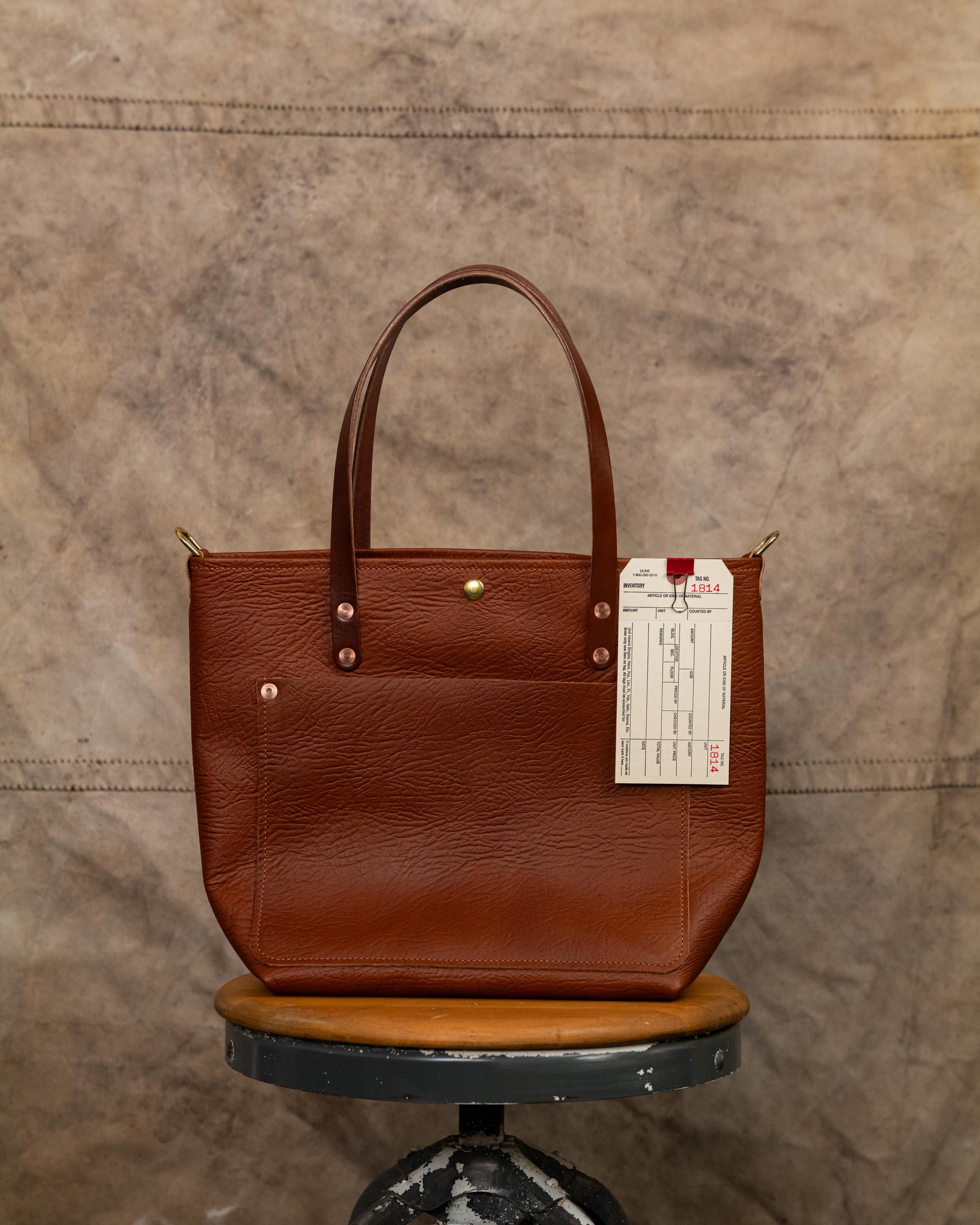 1814 Tan Bison Travel Tote with 7” Handles