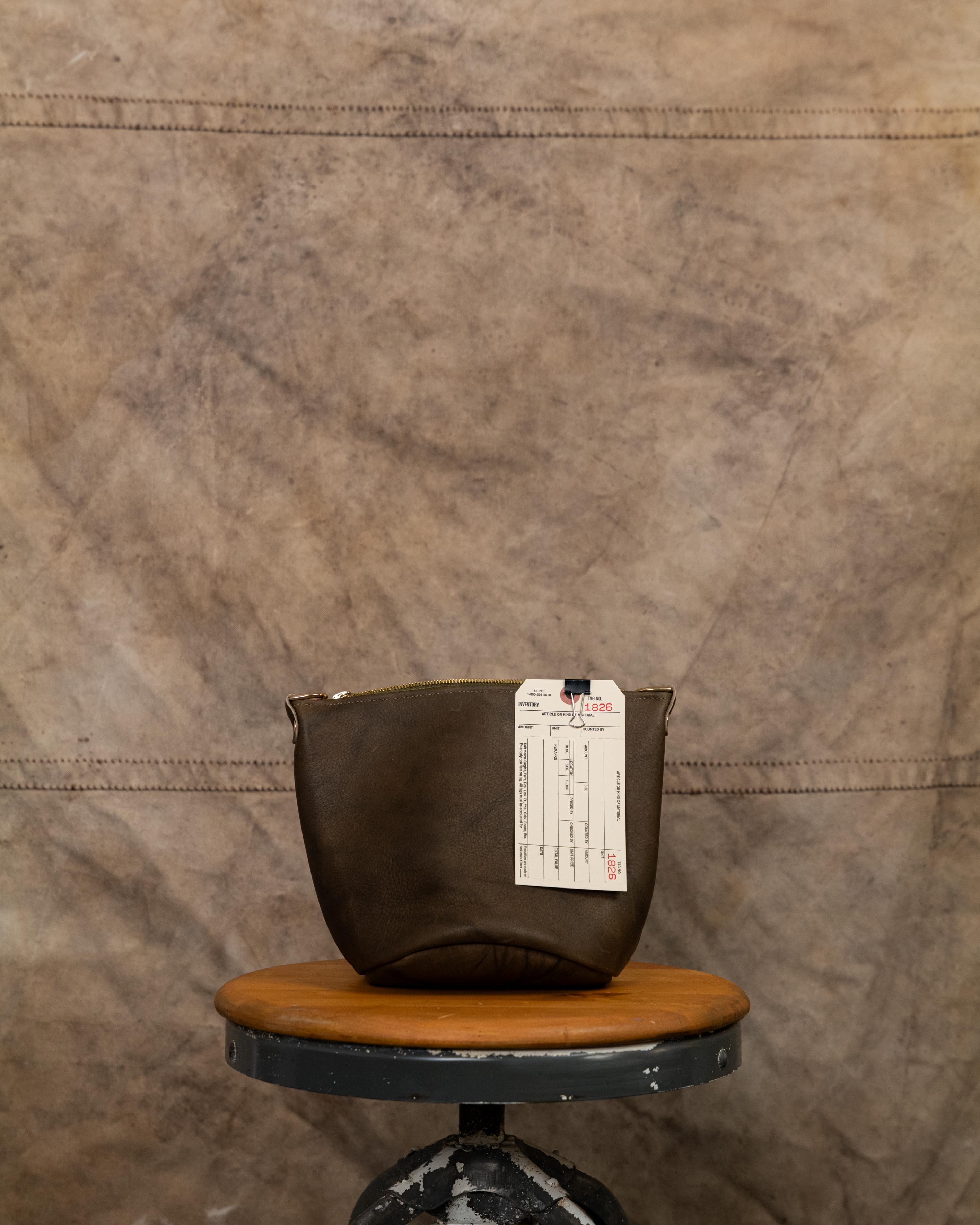 1826 Olive Crunch Mini Zip Top Bucket Bag