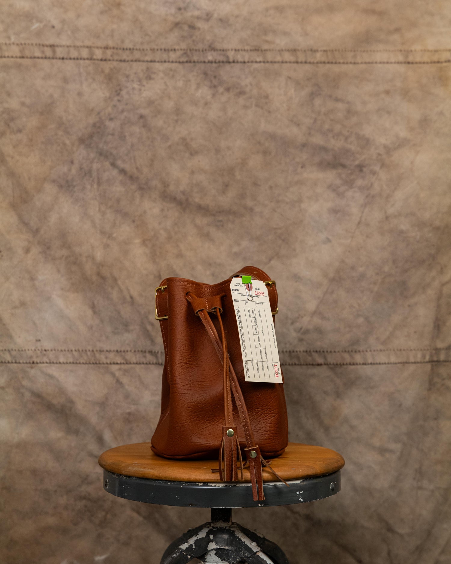 1828 Tan Bison Bucket Bag