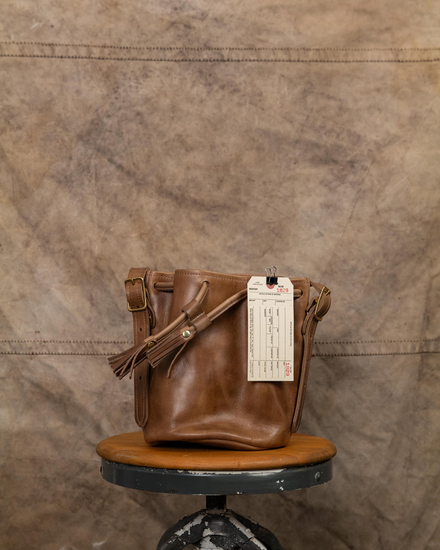 1829 Natural Chromexcel Bucket Bag (S&D)