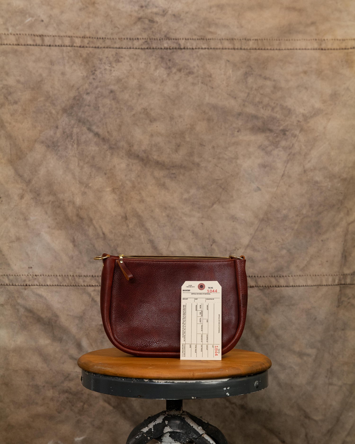 1844 Dark Tan Bulldog Medium Crossbody Bag