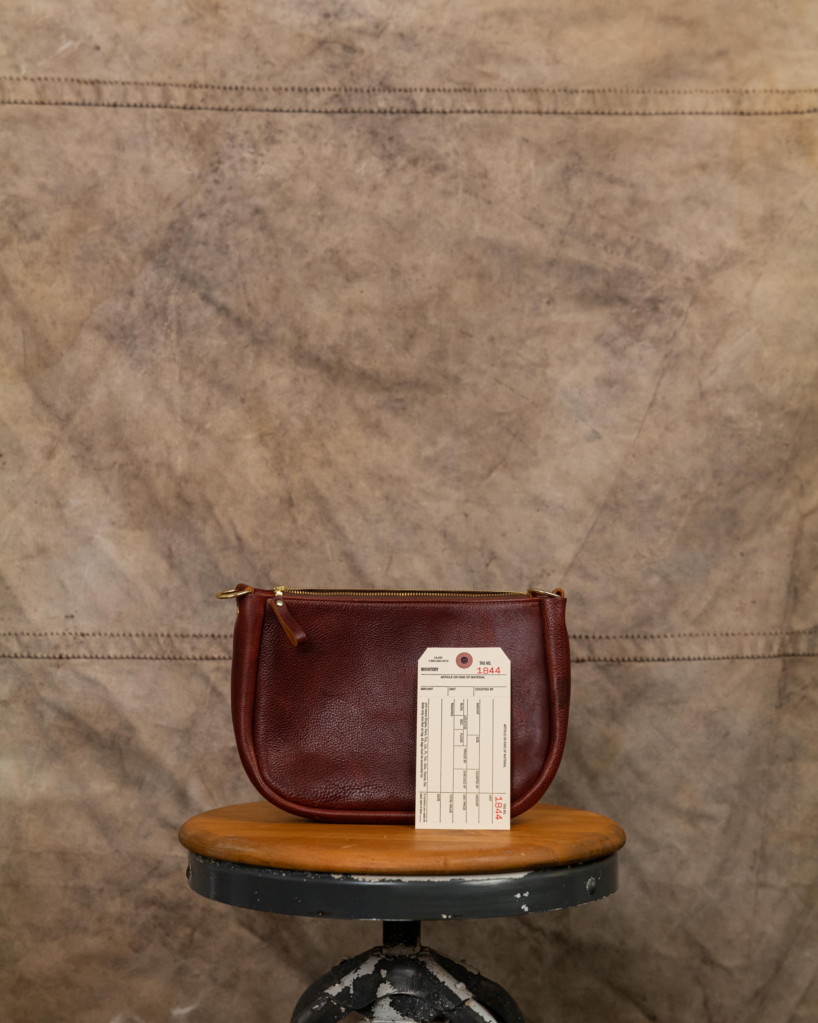 1844 Dark Tan Bulldog Medium Crossbody Bag