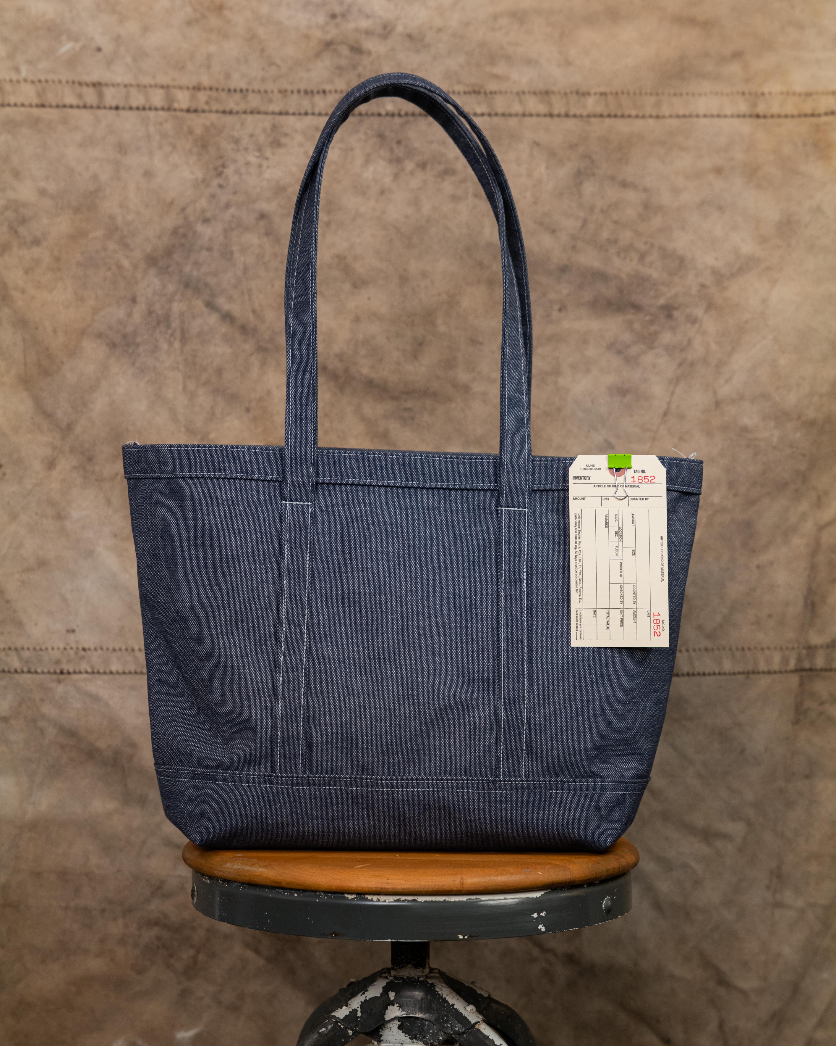 1852 Heather Blue Canvas Flagship Tote with 10” handles