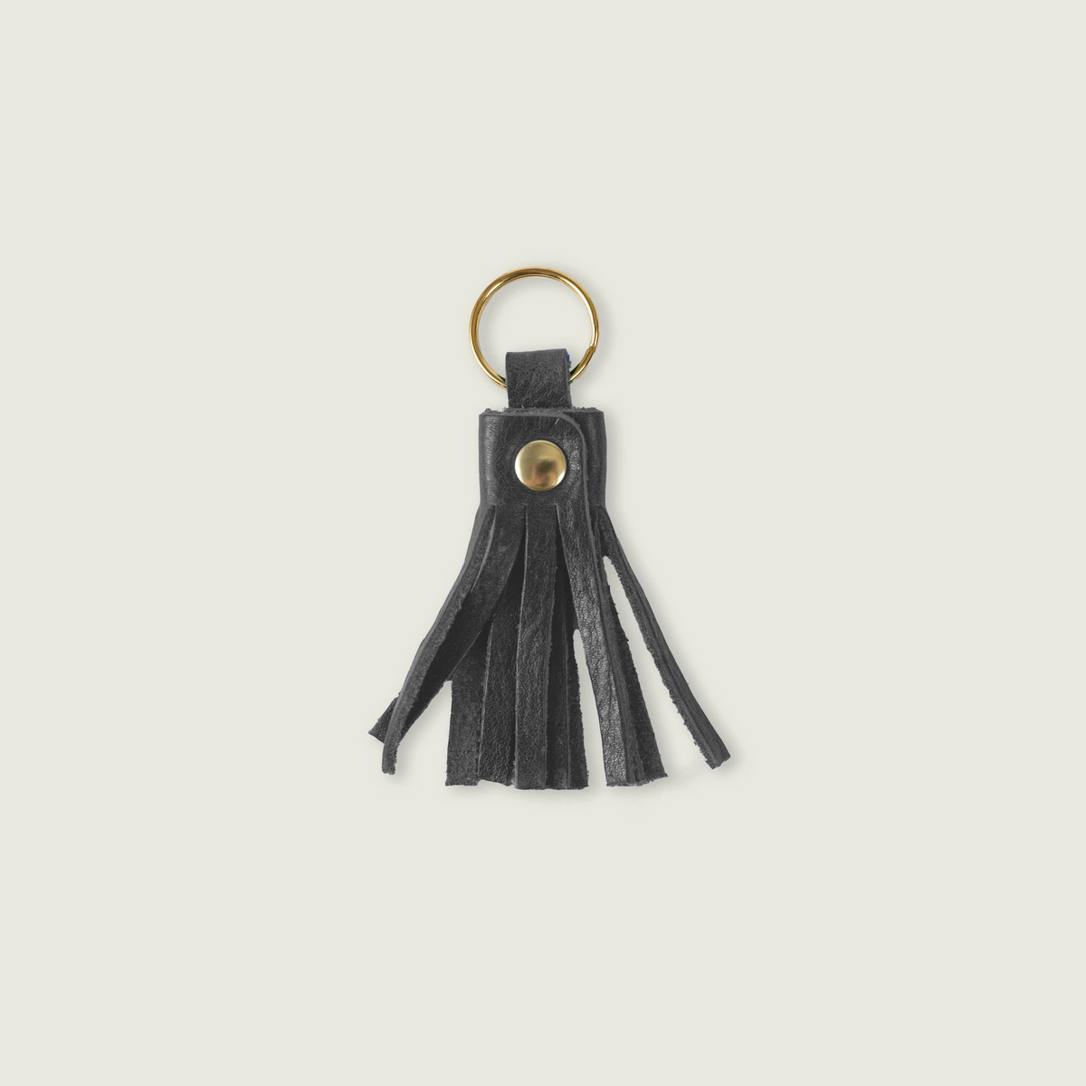 Charcoal Bulldog Tassel Keychain