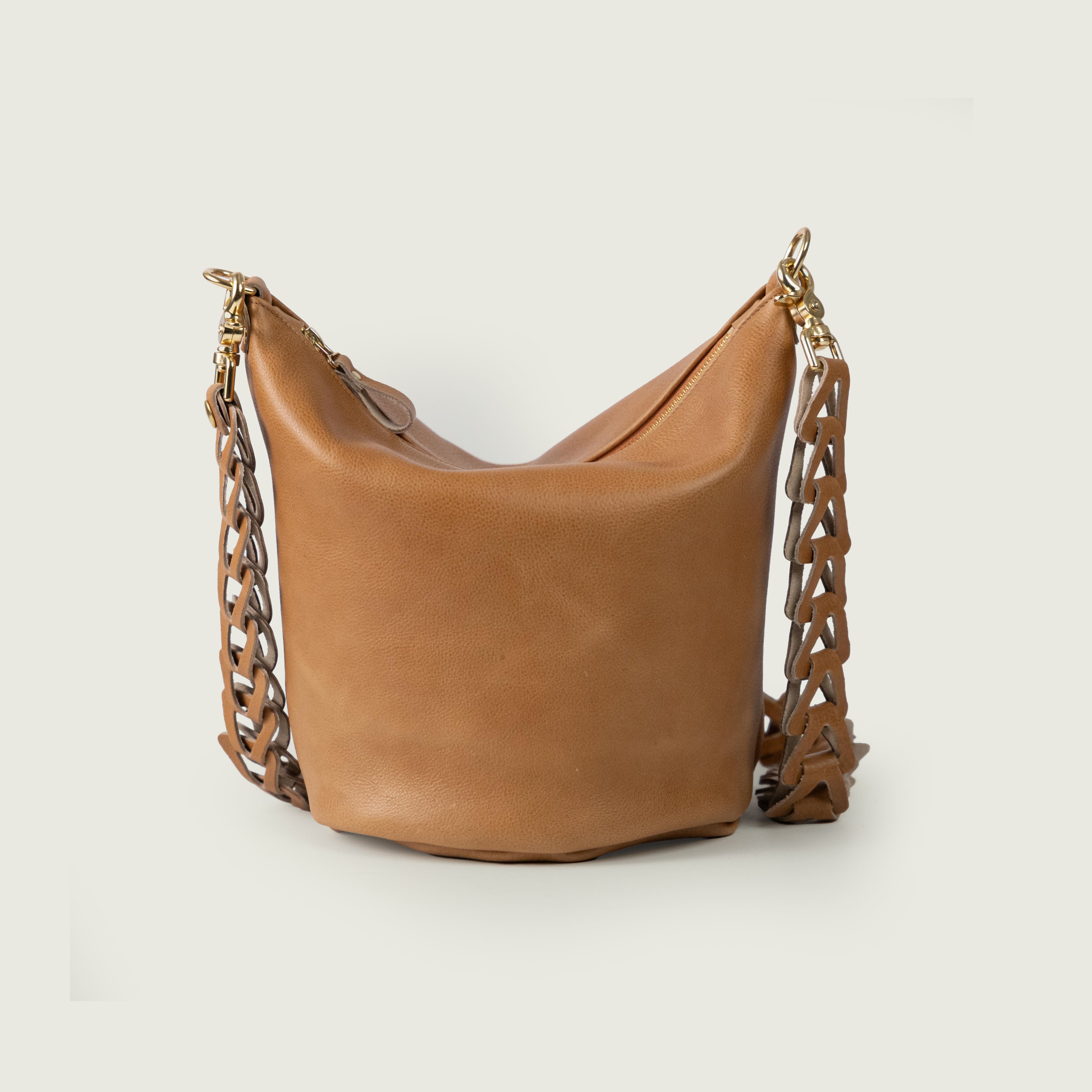 Sand Bulldog Mini Zip-Top Bucket Bag