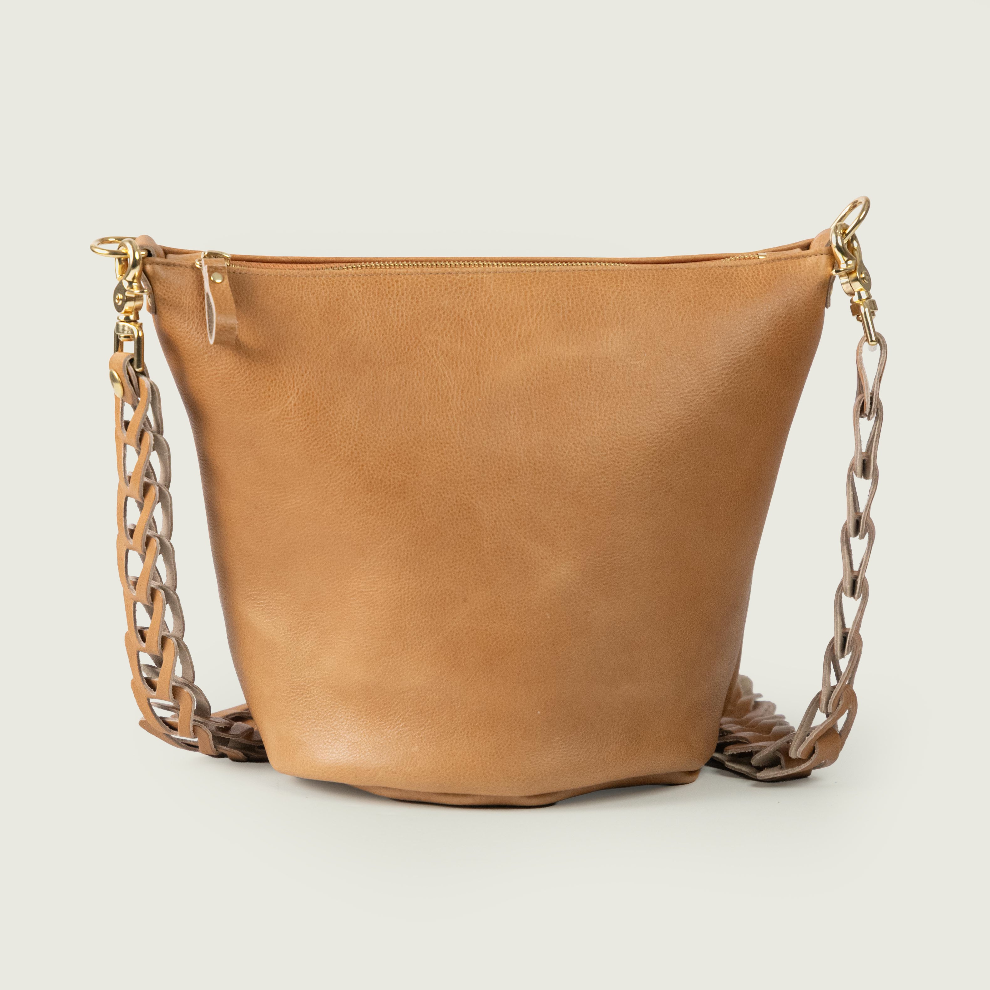 Sand Bulldog Zip-Top Bucket Bag