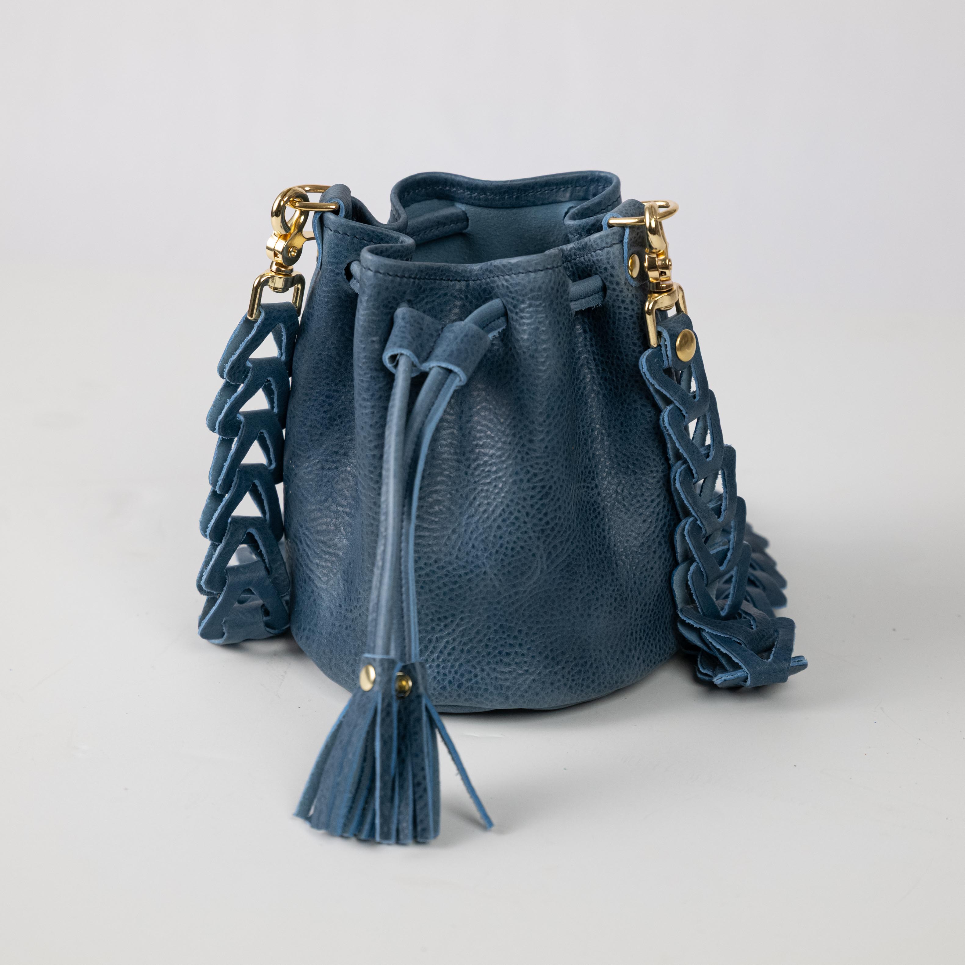French Blue Bulldog Mini Bucket Bag