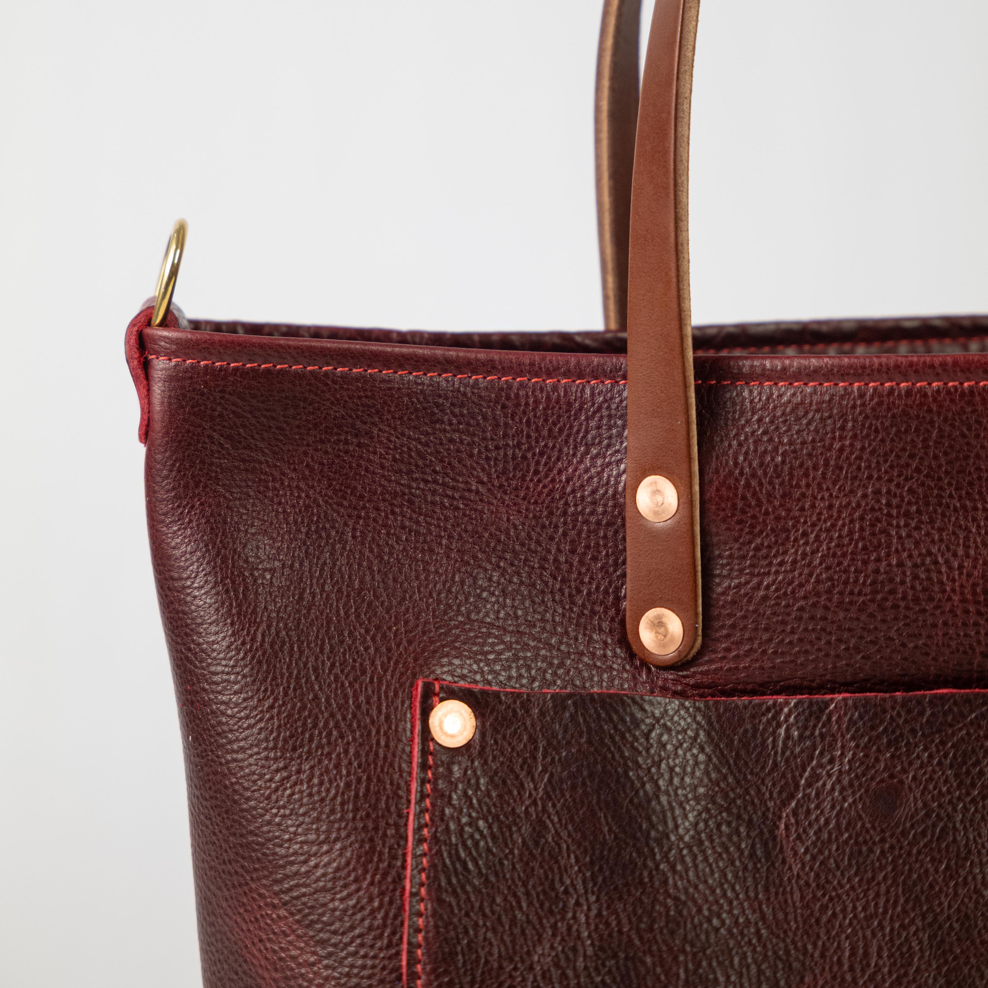 Dark Cherry Bulldog Market Tote