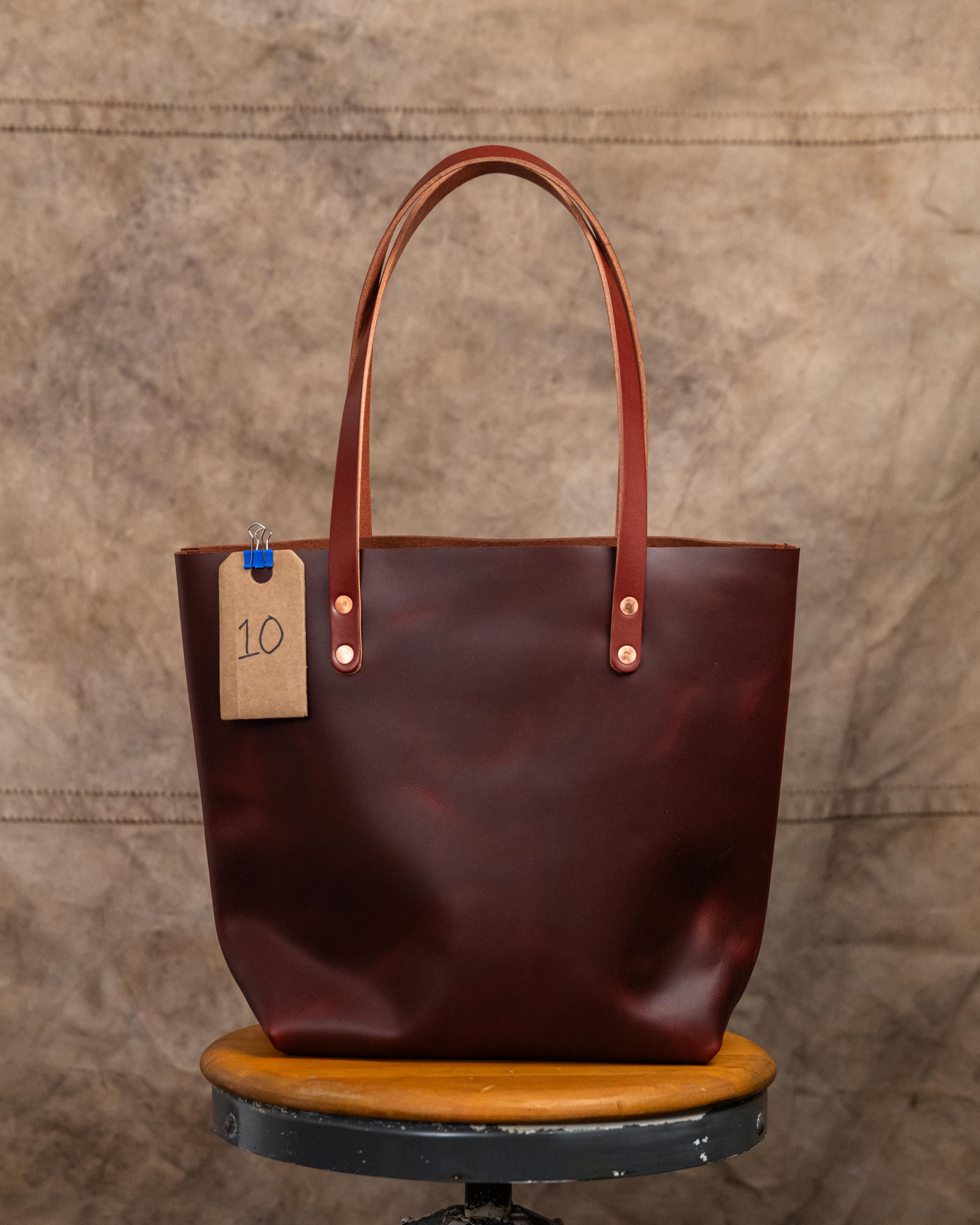 10 Rustic Red Tote 10" Handles