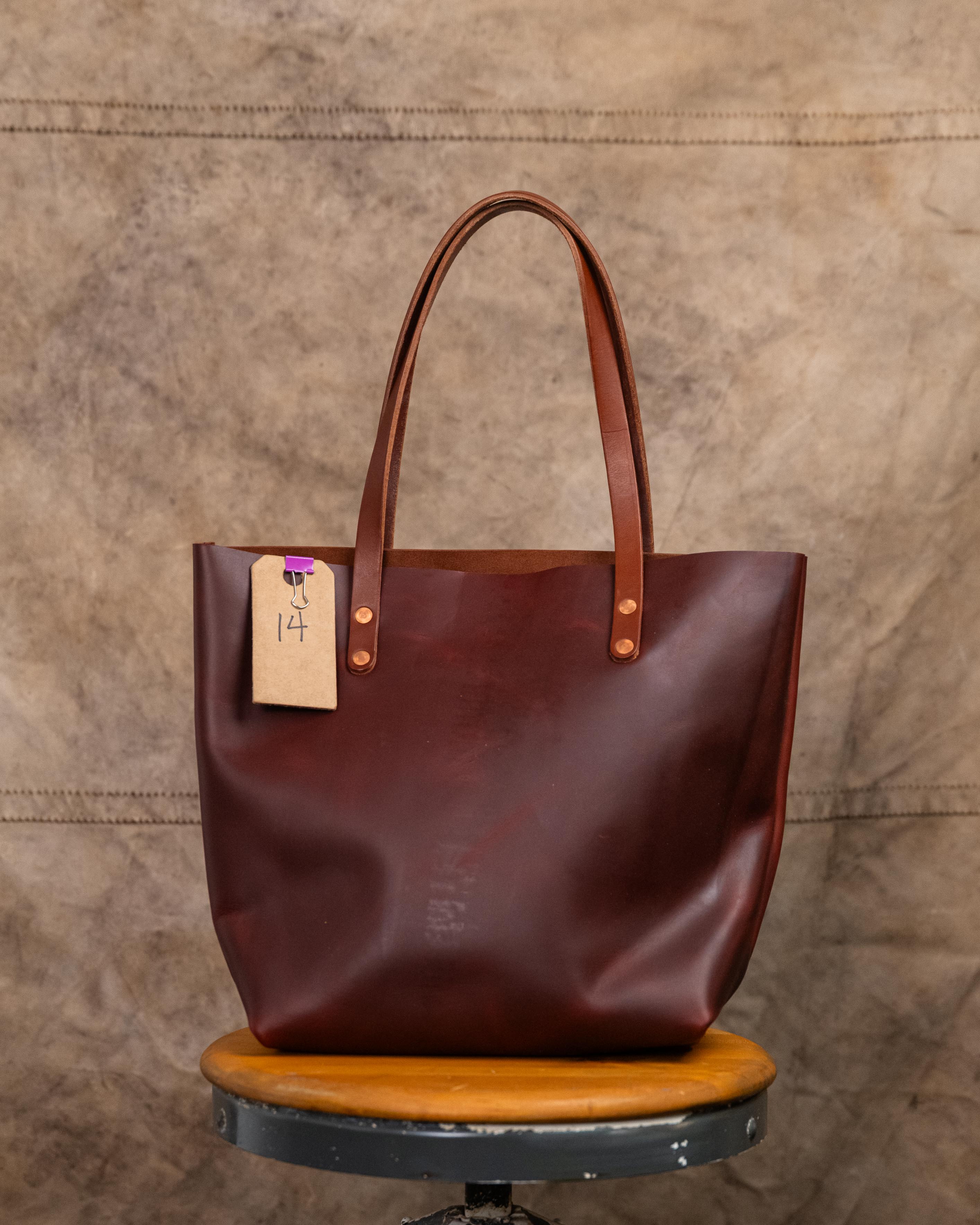 14 Rustic Red Tote 10" Handles