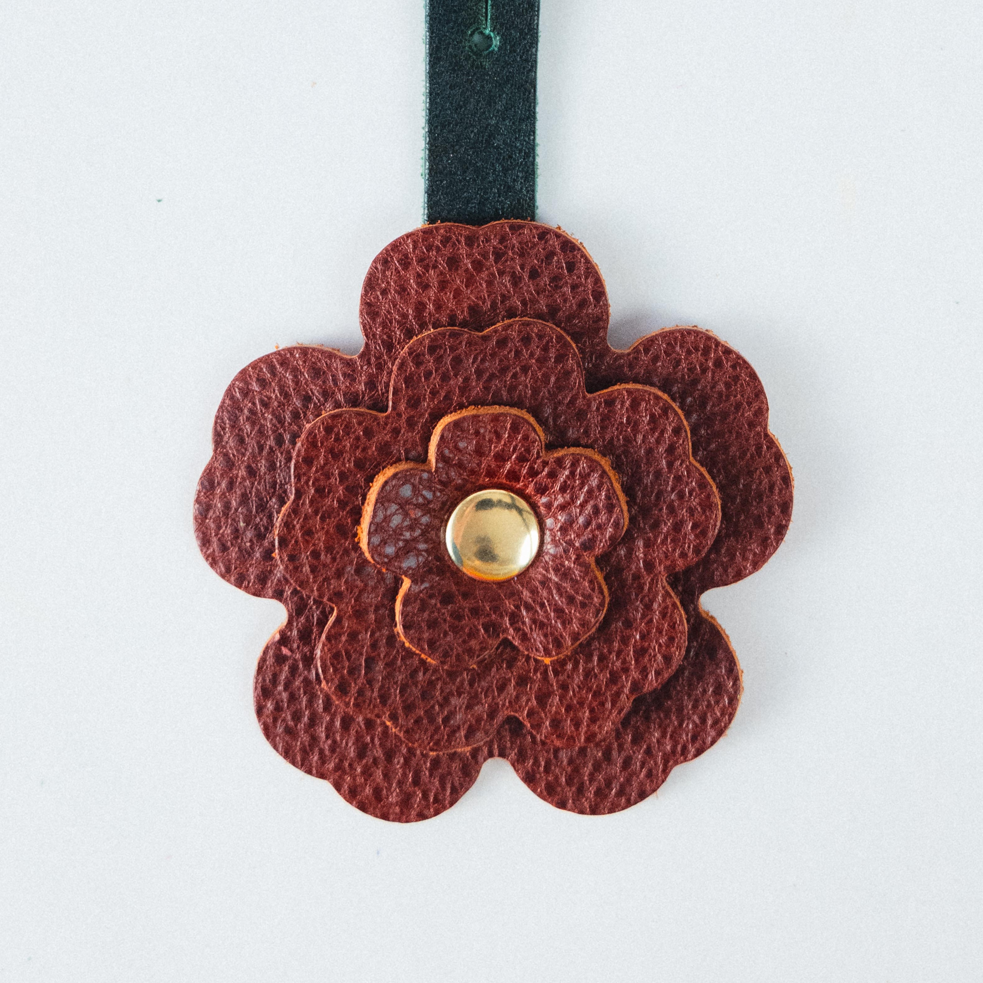 Dark Tan Bulldog Flower Charm