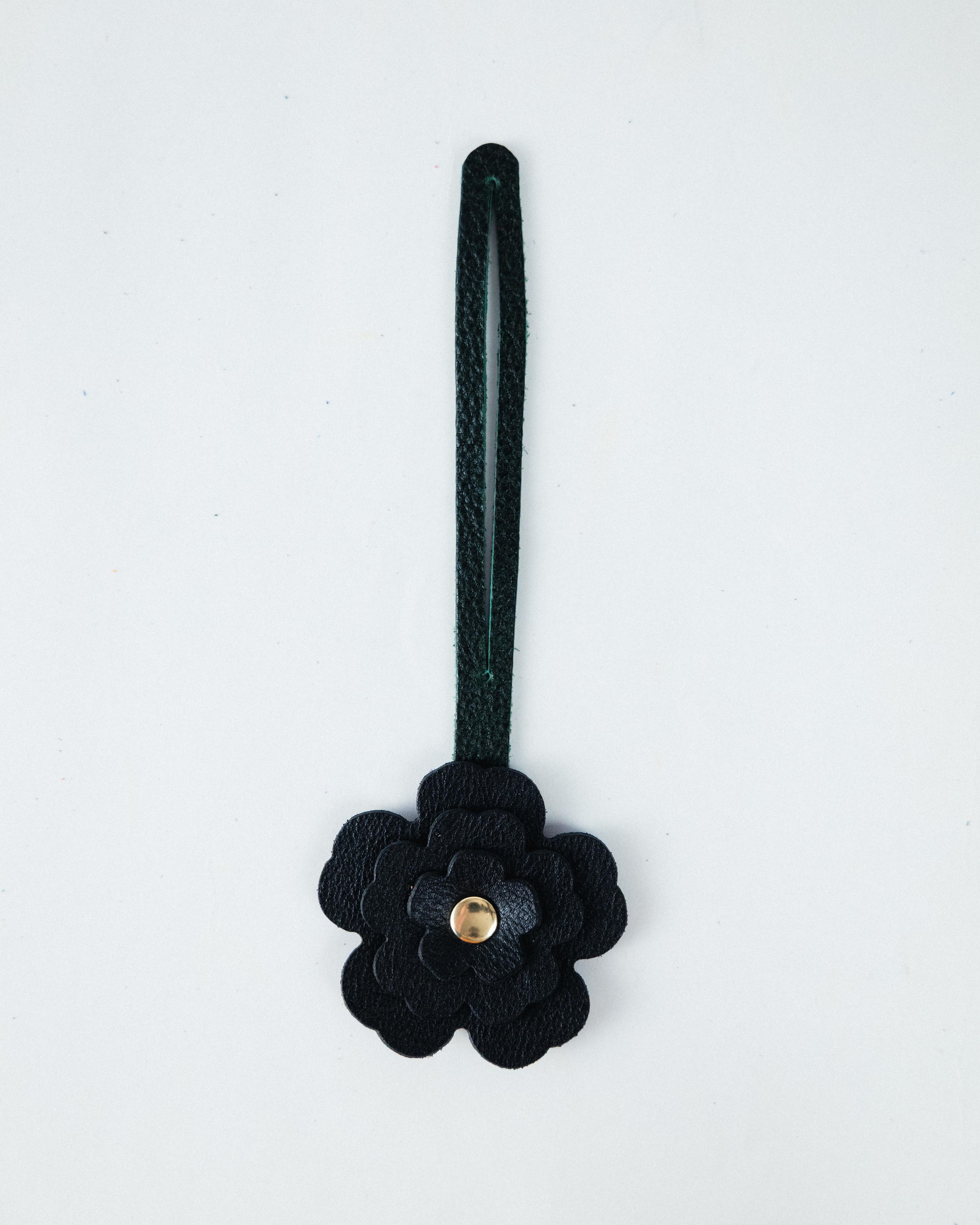 Black Bulldog Flower Charm