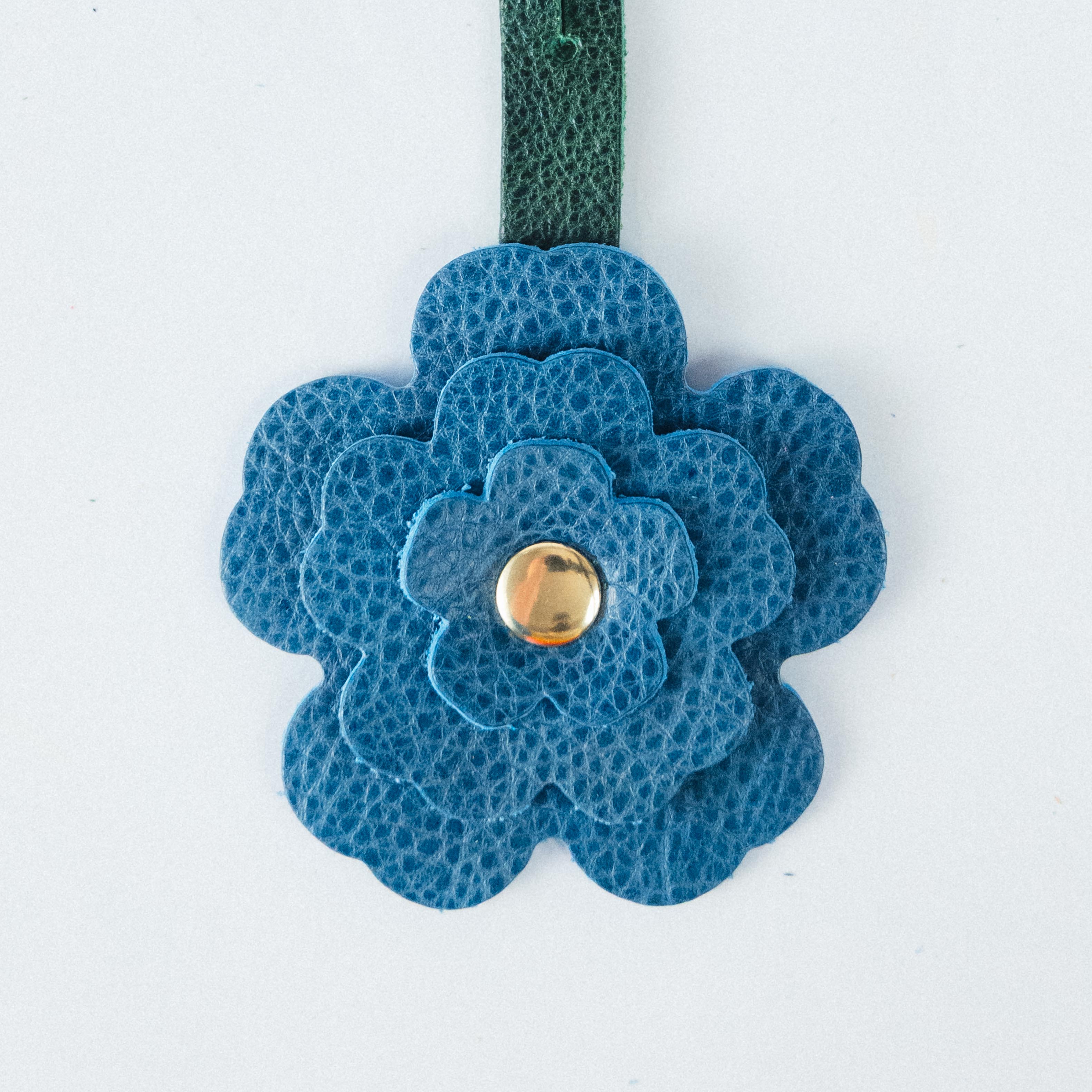 French Blue Bulldog Flower Charm