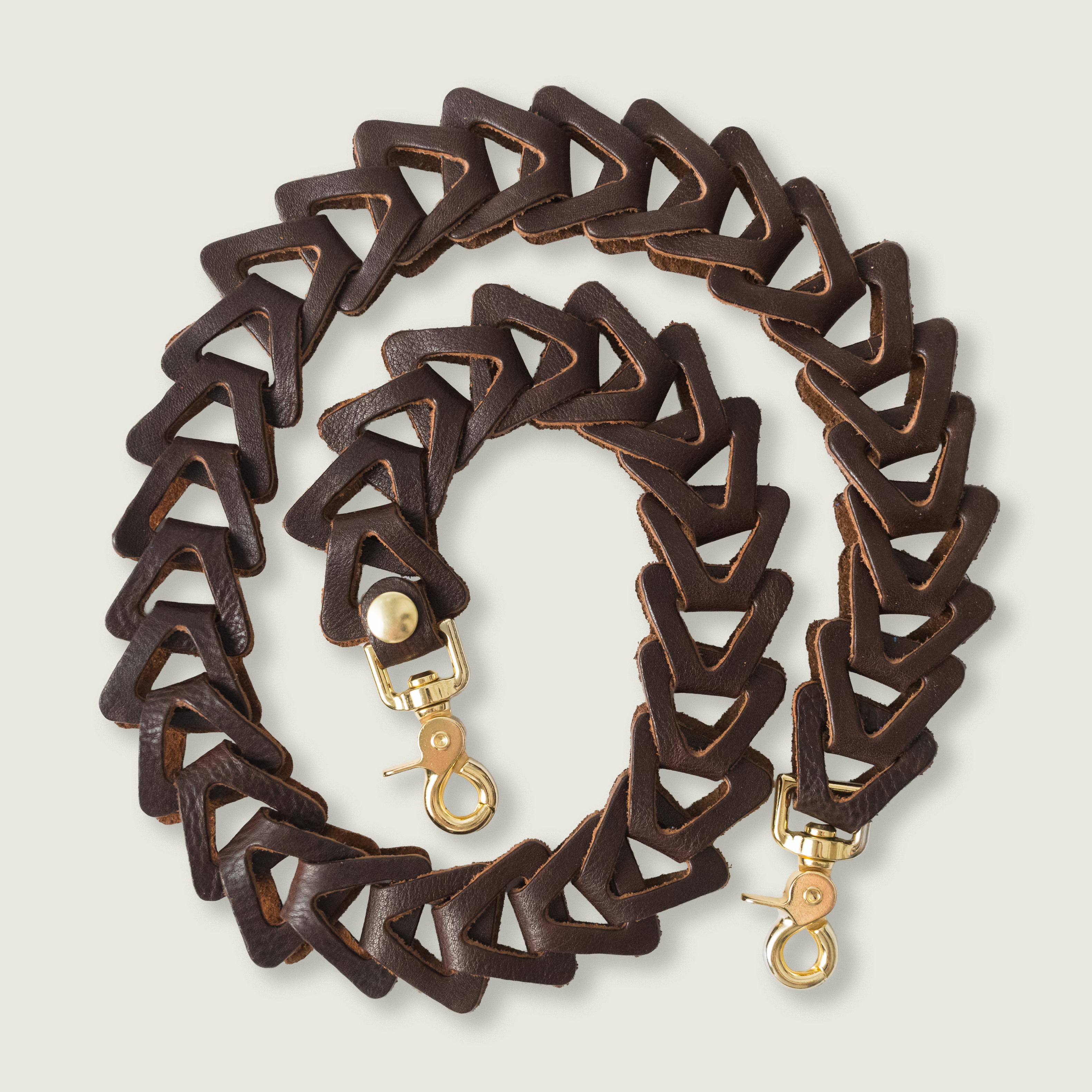 Dark Brown Bulldog Chain Link Strap