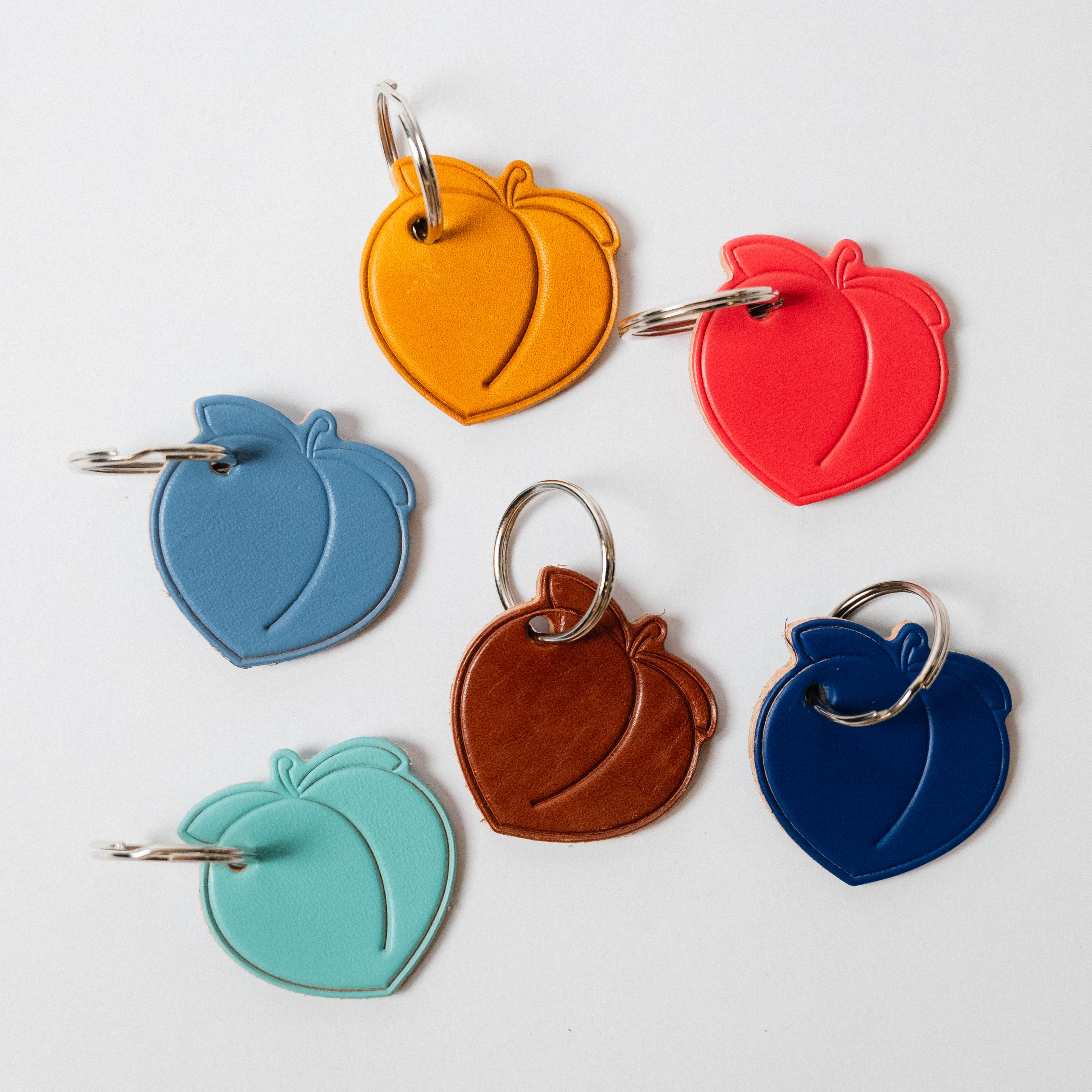 Leather Peach Key Fob