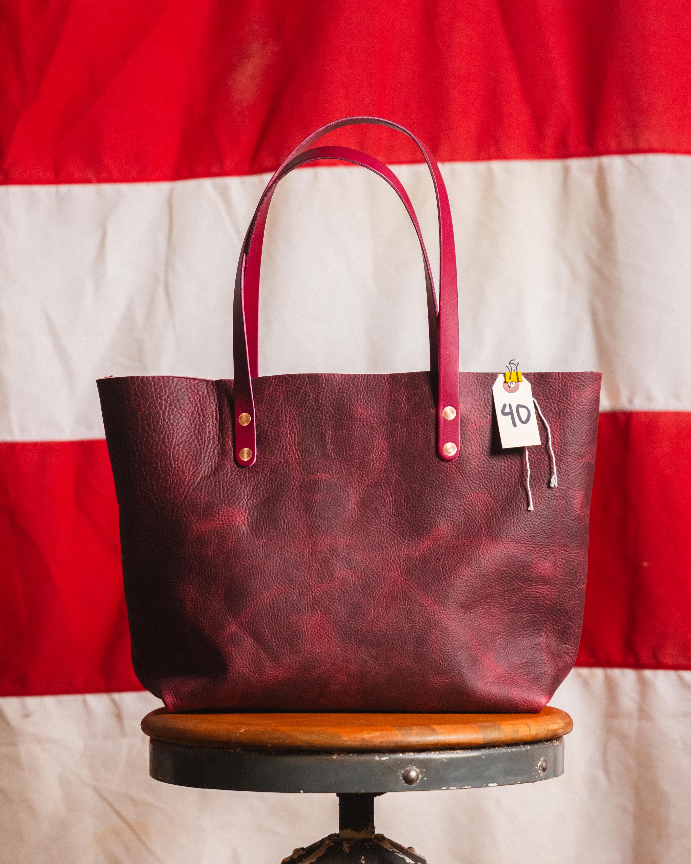 40. Purple Kodiak East West Tote 9” Handles