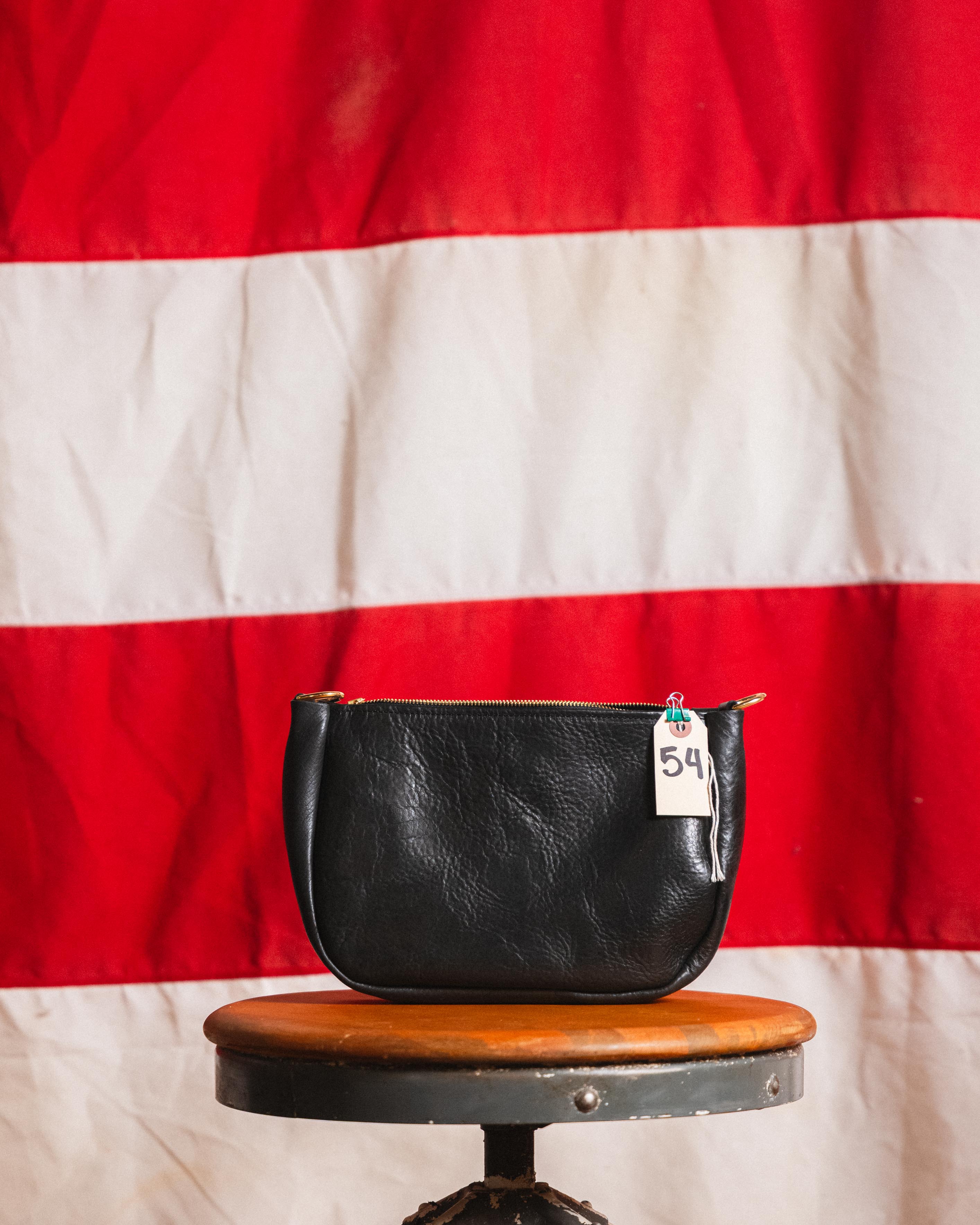 54. Black Navajo Bison Medium Crossbody Bag