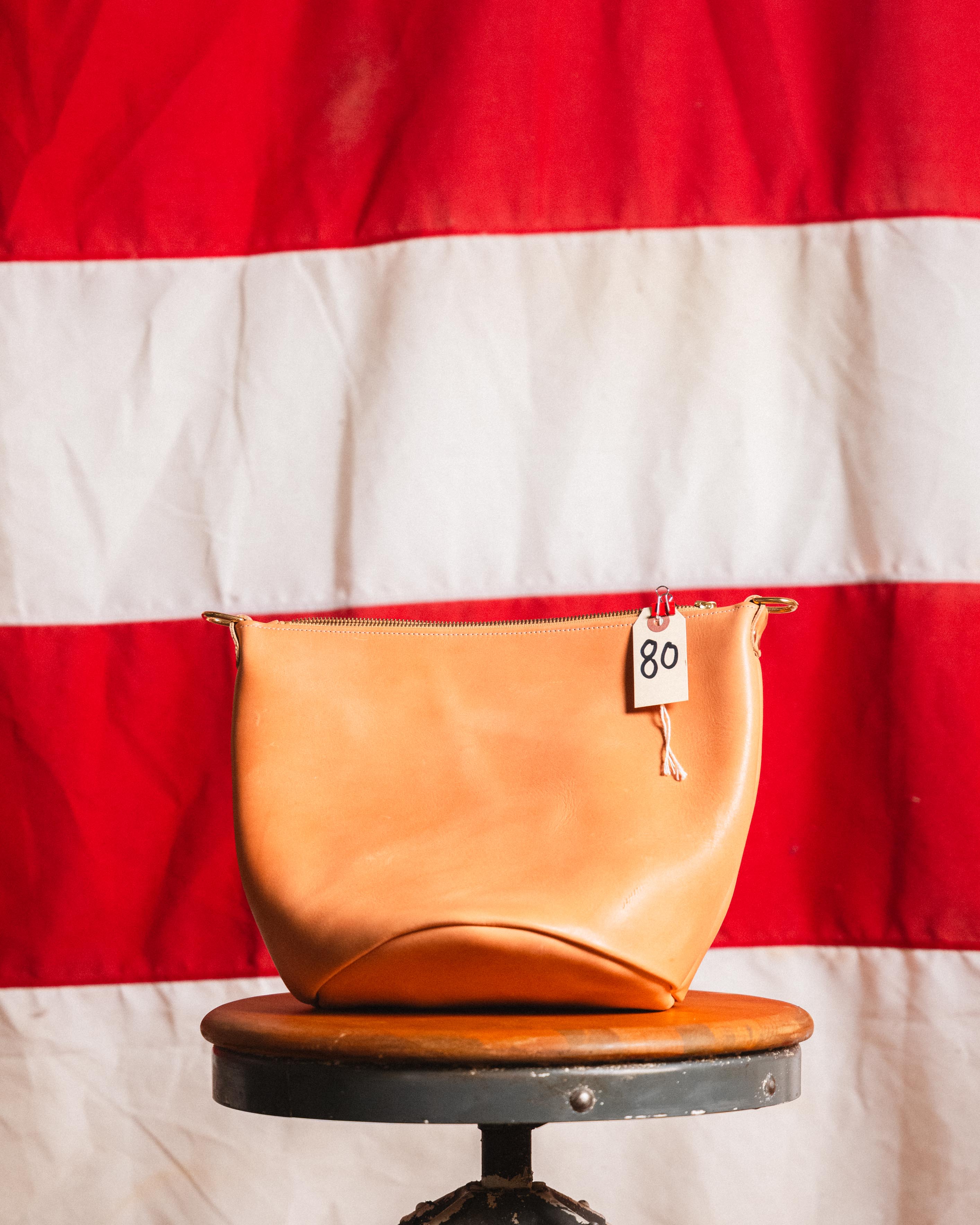 80. Natural Essex Zip Top Bucket Bag (scratch-and-dent)