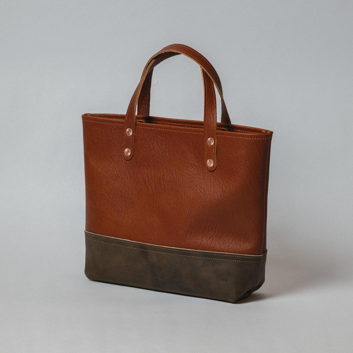 Tan Bison & Olive Crunch Mini Panel Tote