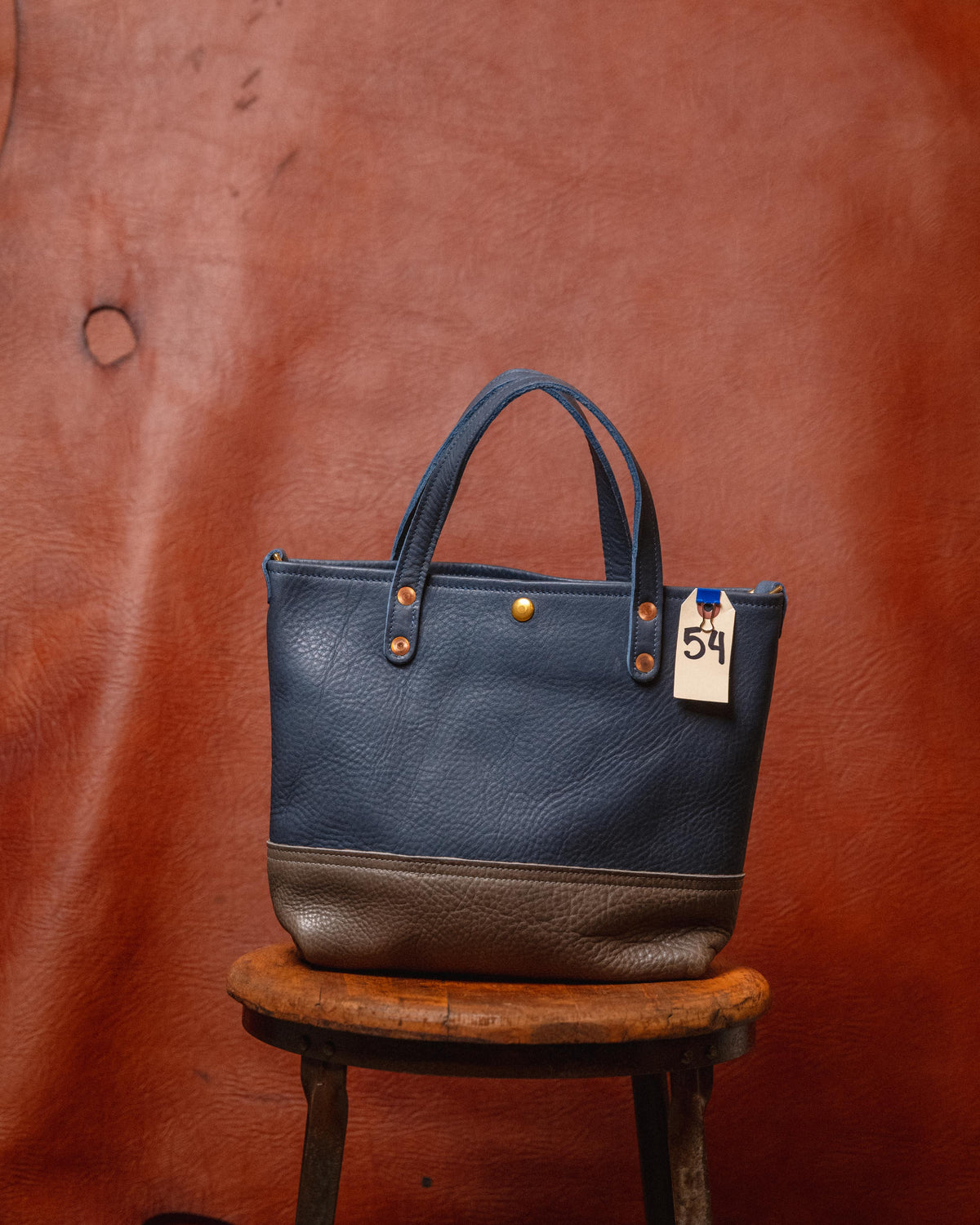 54. Blue / Grey Cypress Mini Panel Tote