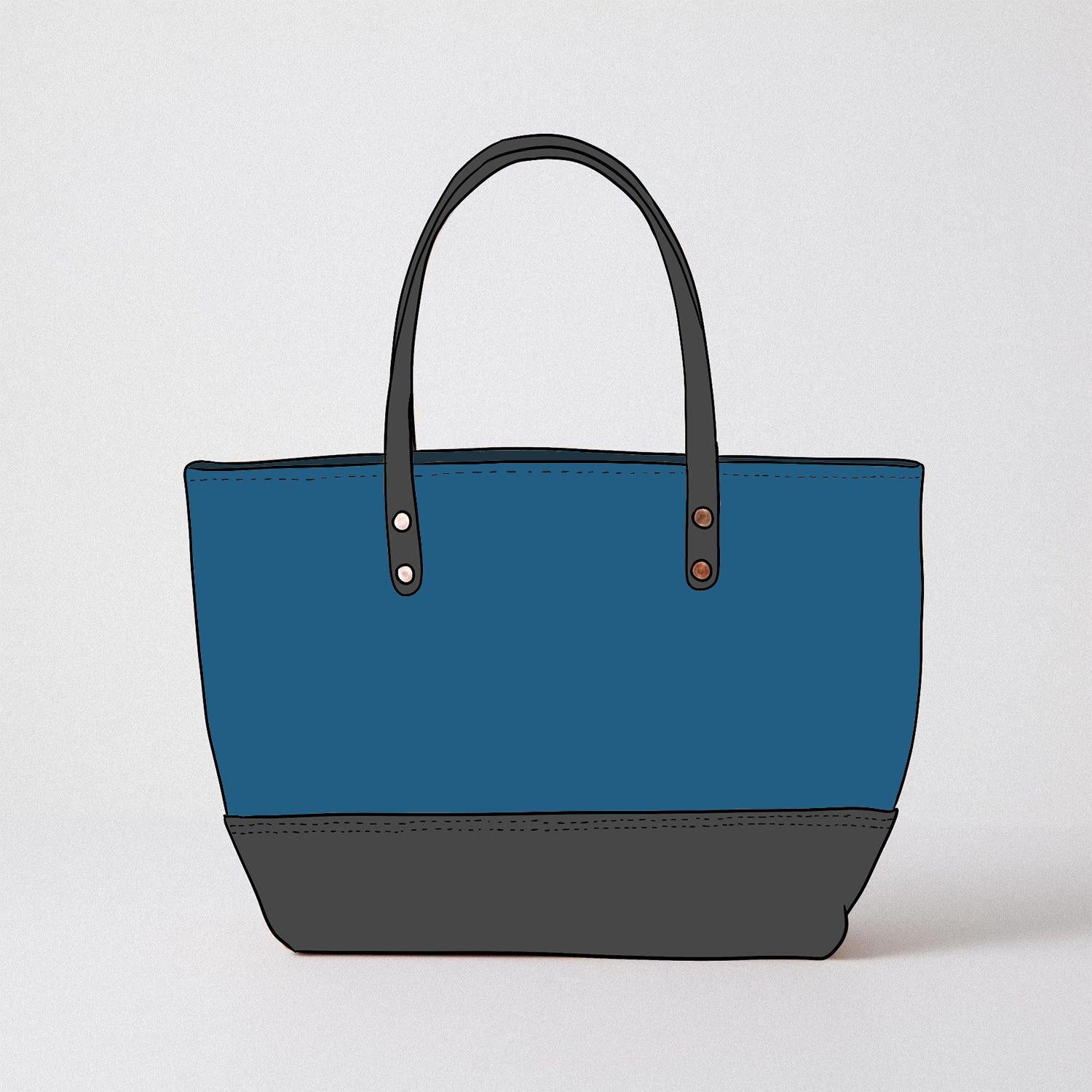 Leather Roulette East West Panel Tote