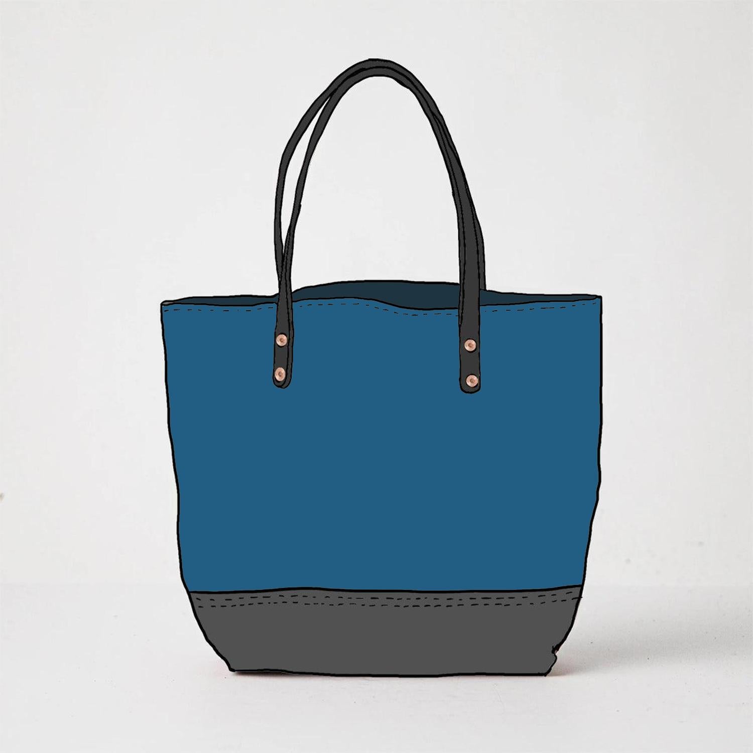 Leather Roulette Panel Tote