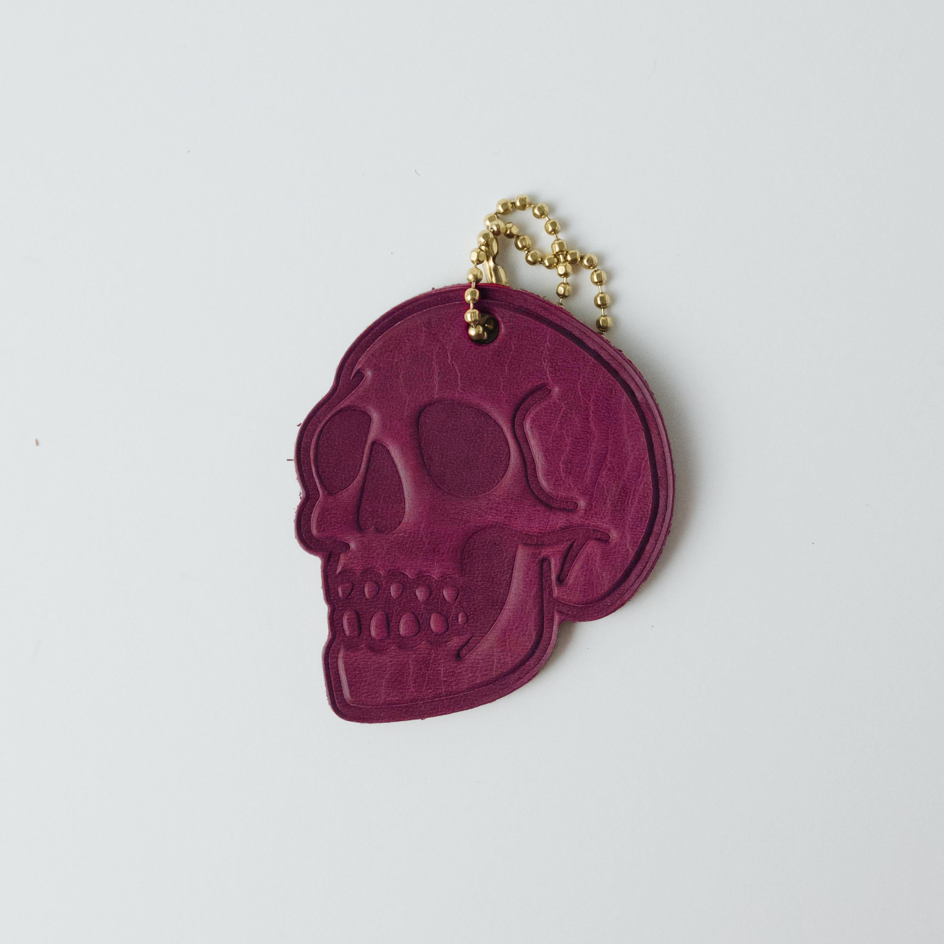 Leather Skull Tag- personalized luggage tags - custom luggage tags - KMM & Co.