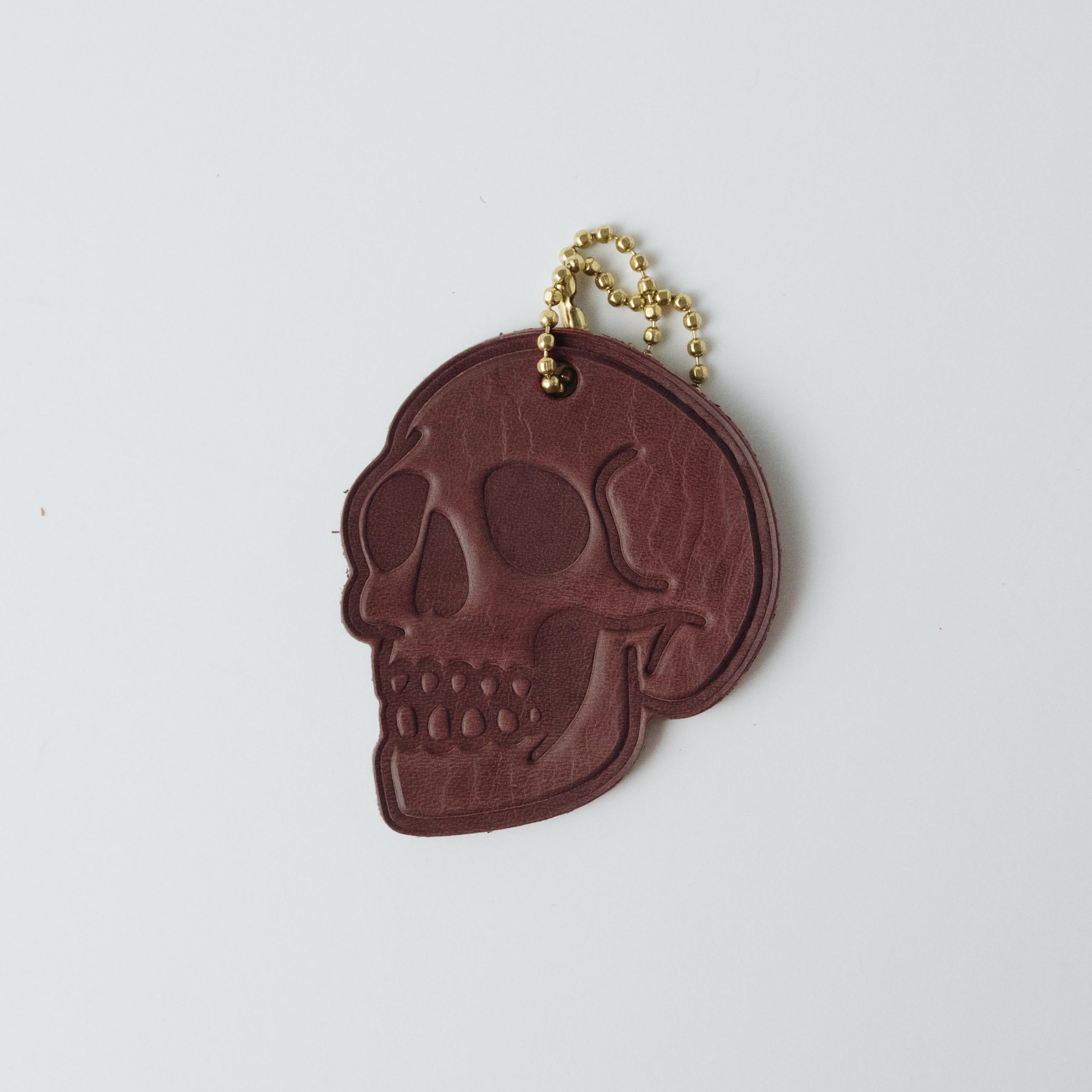 Leather Skull Tag- personalized luggage tags - custom luggage tags - KMM & Co.