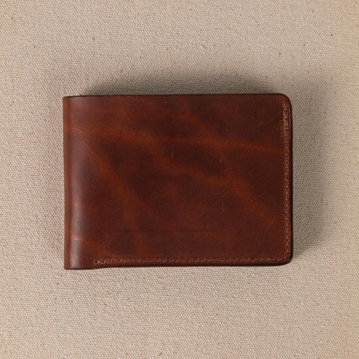 Medium Brown Billfold- leather billfold wallet - mens leather bifold wallet - KMM & Co.