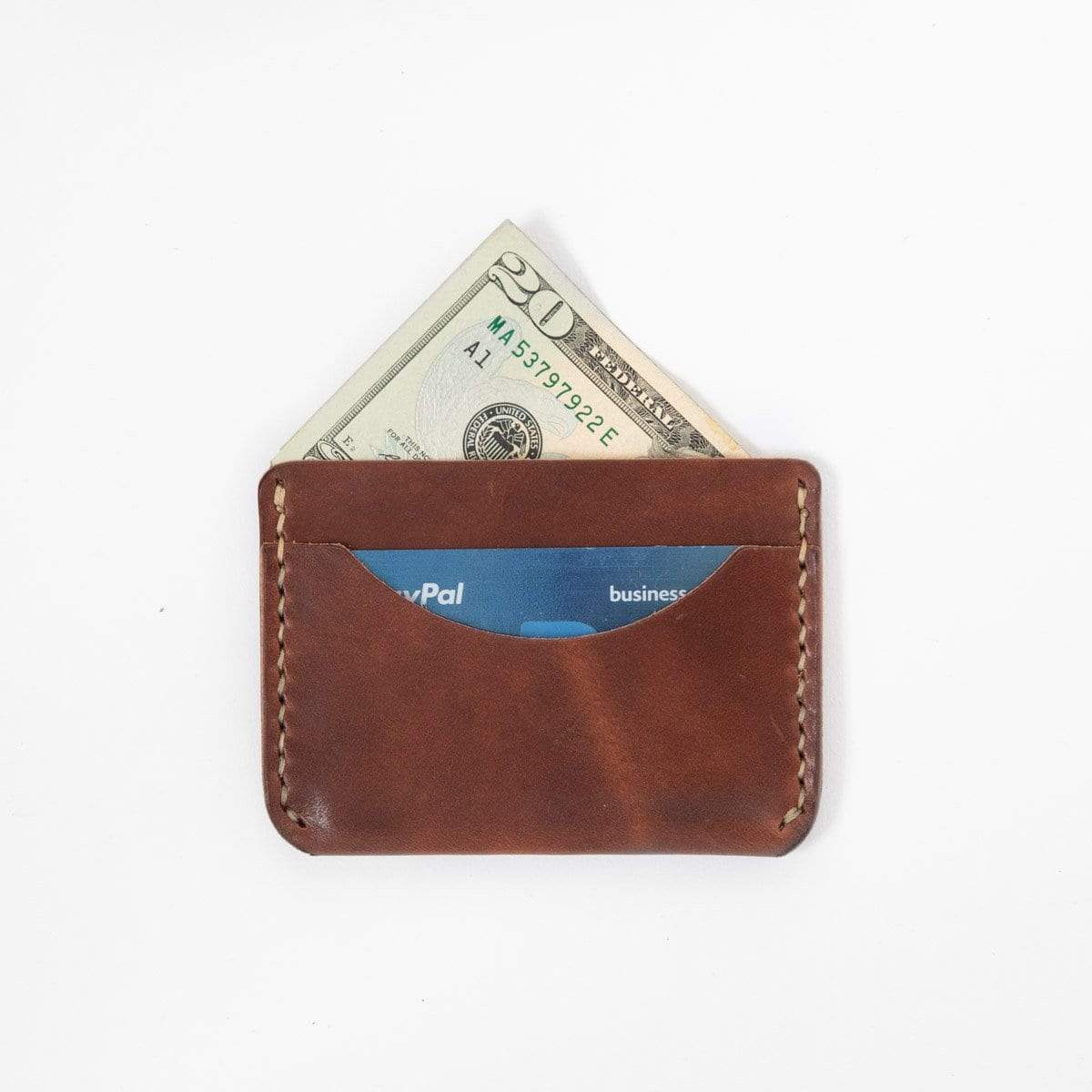 Medium Brown Card Case- mens leather wallet - leather wallets for women - KMM & Co.