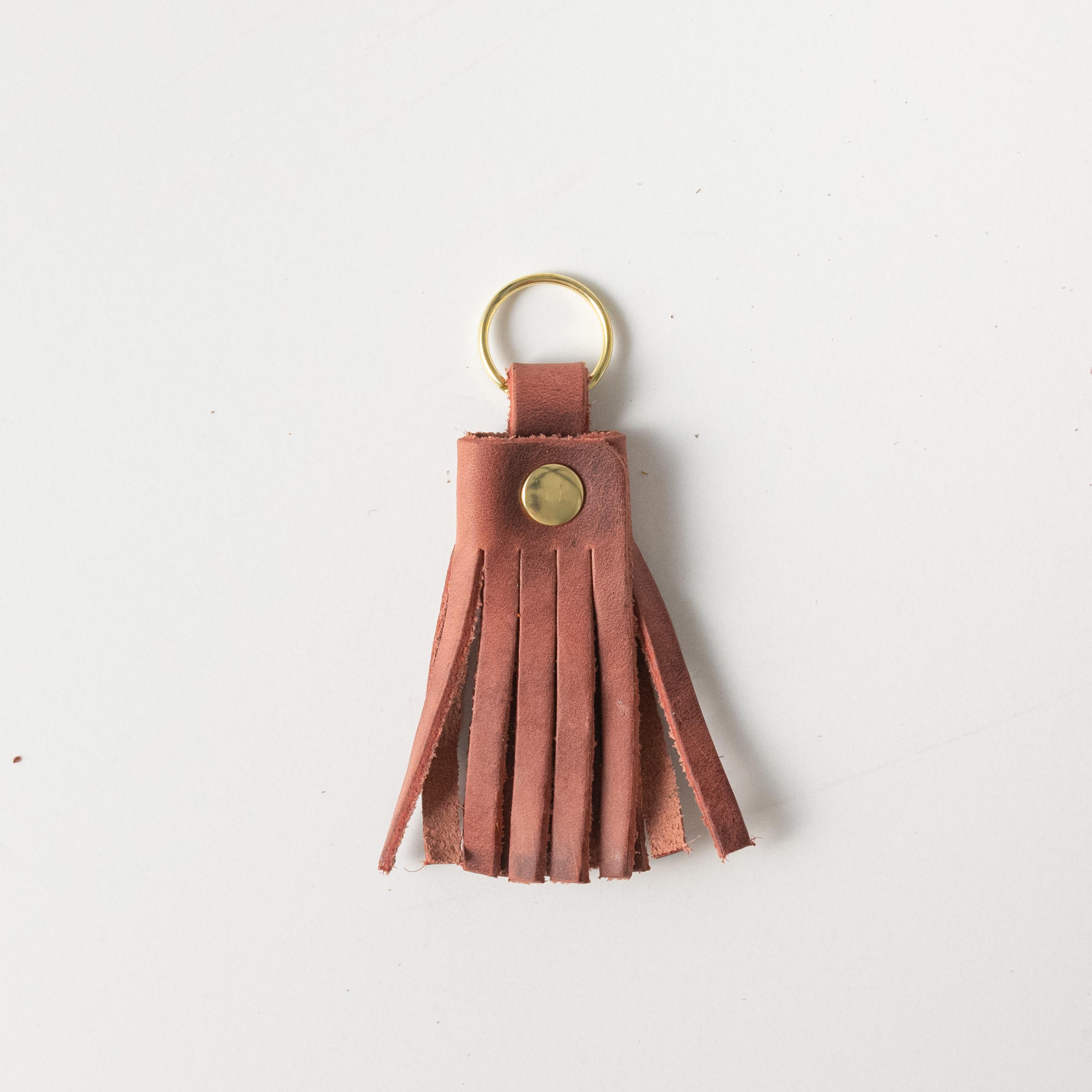 Beaded Faux Leather Tassel Keychain - World Market