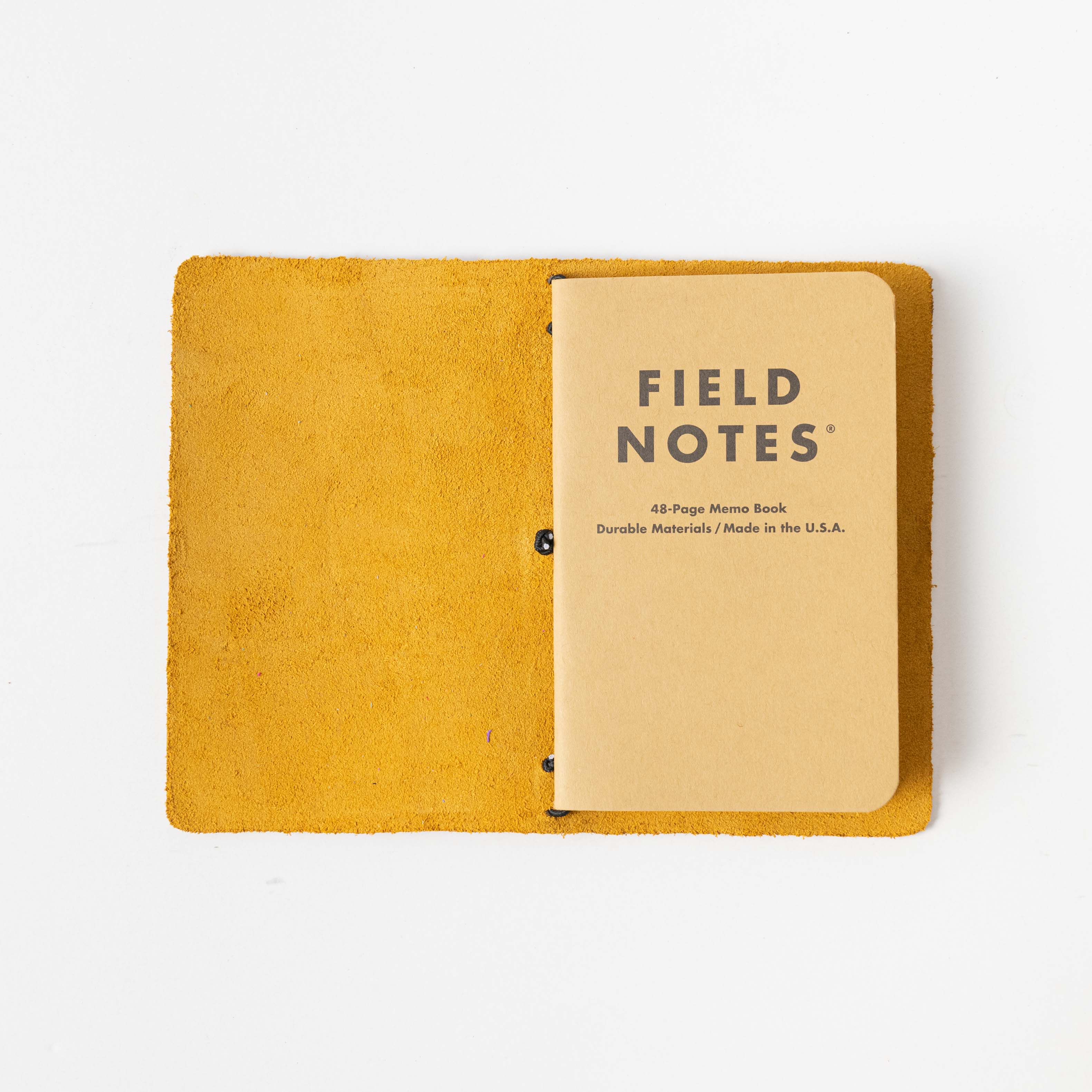 Mustard Travel Notebook- leather journal - leather notebook - KMM & Co.