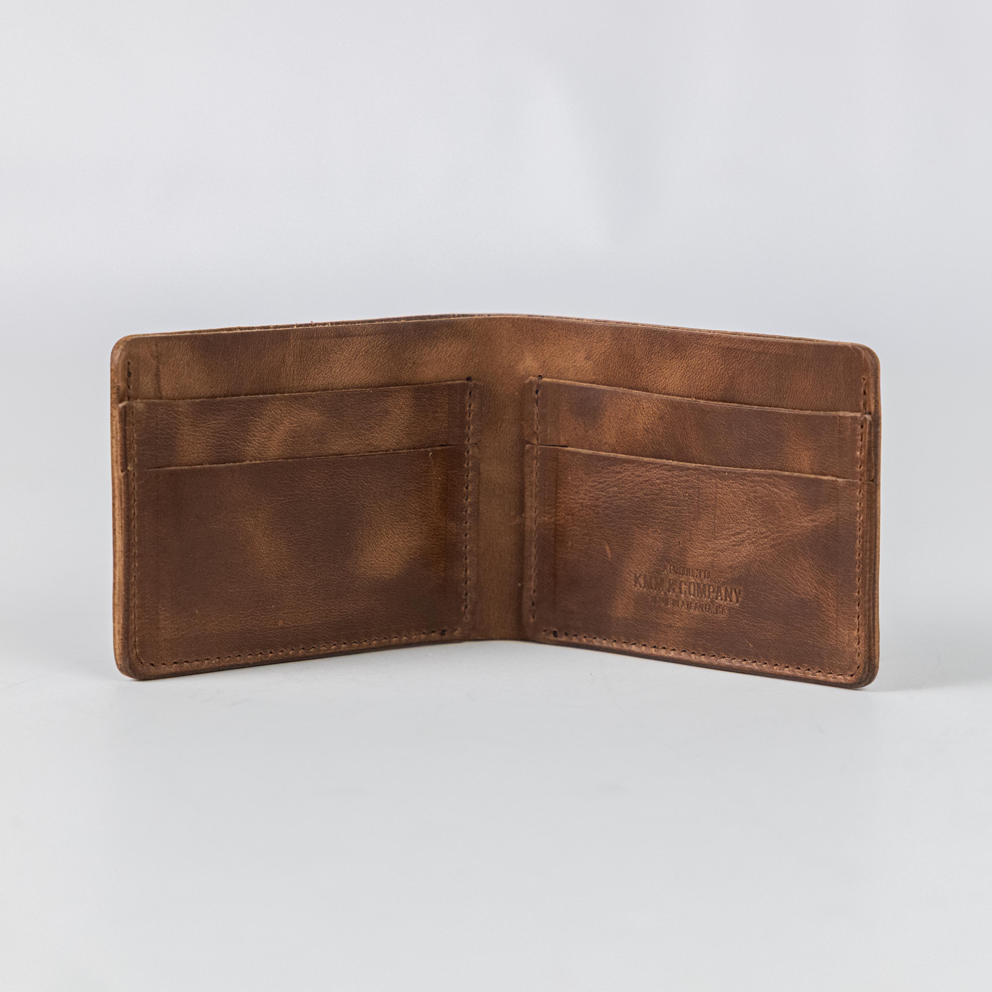 Natural Chromexcel Billfold- leather billfold wallet - mens leather bifold wallet - KMM & Co.