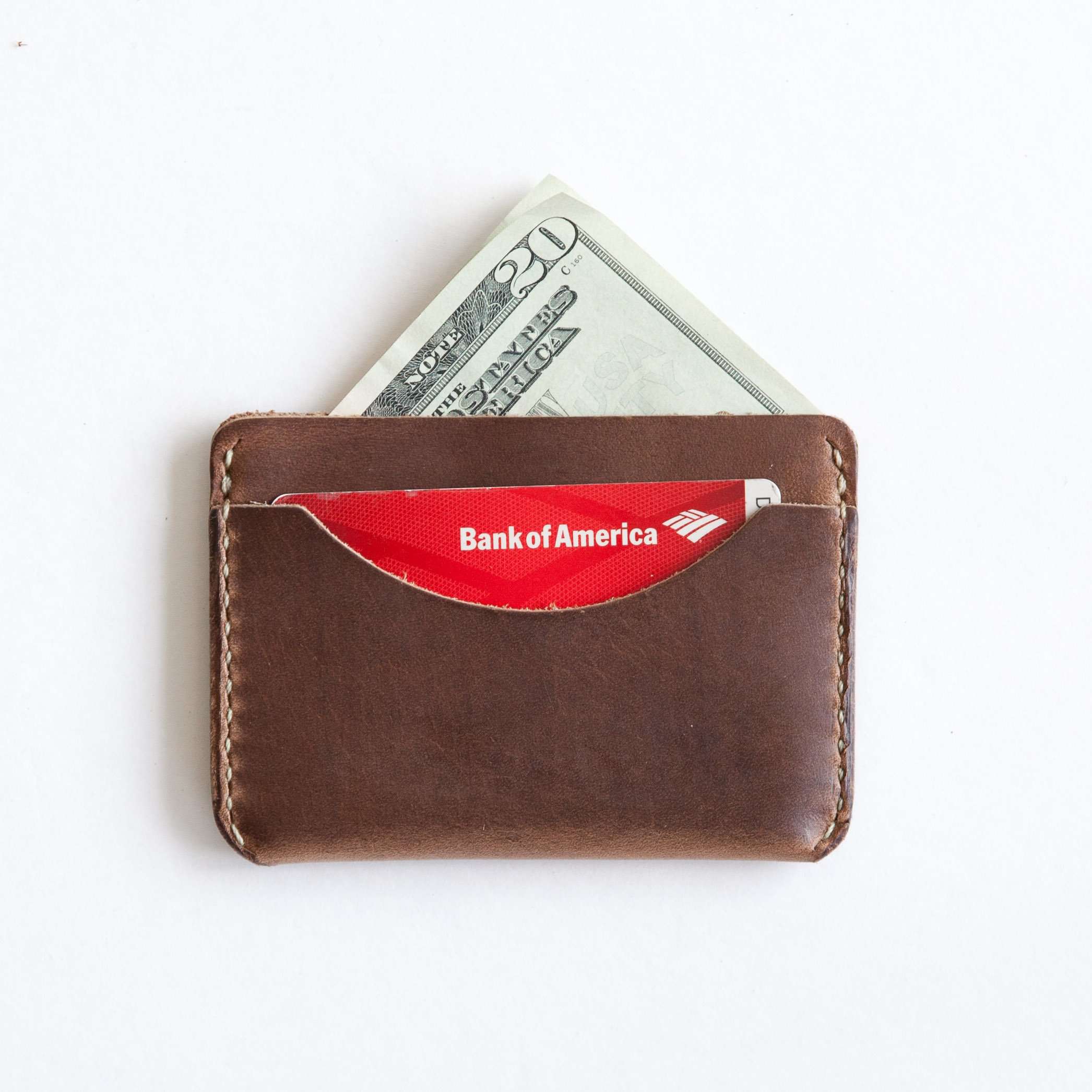 Natural Chromexcel Card Case- mens leather wallet - leather wallets for women - KMM & Co.