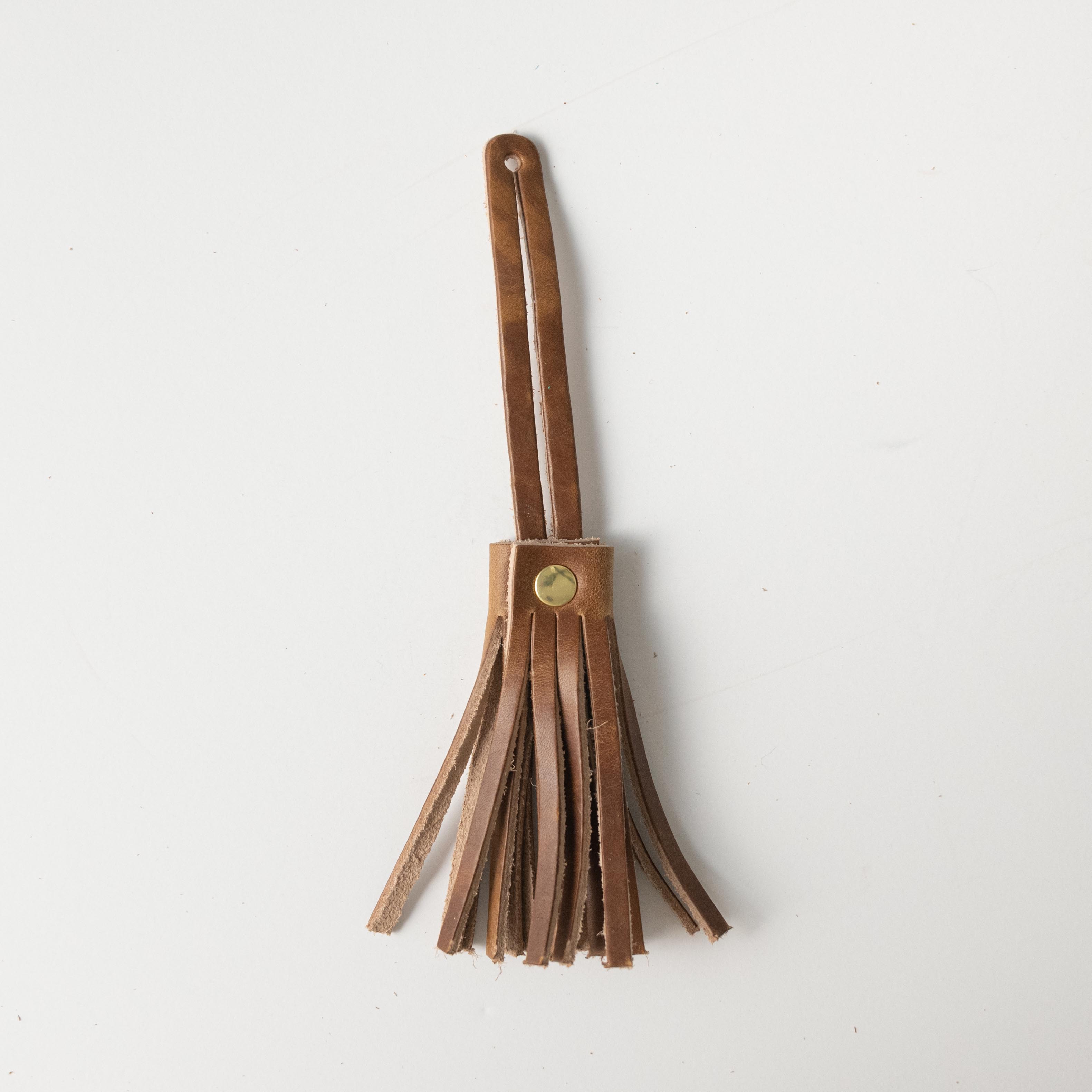 Natural Chromexcel Leather Tassel- leather tassel keychain - KMM & Co.