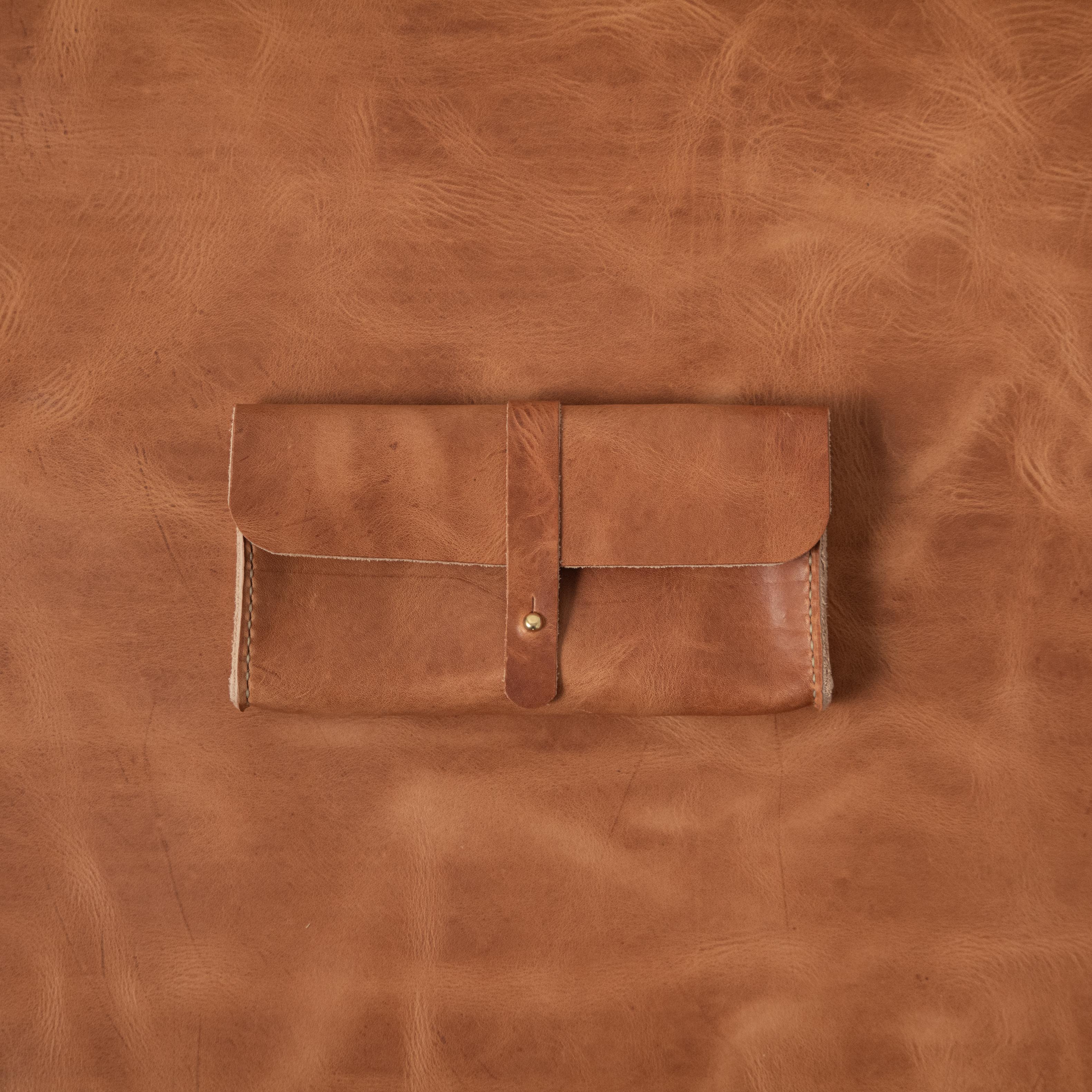 Natural Derby Clutch Wallet- leather clutch bag - leather handmade bags - KMM & Co.