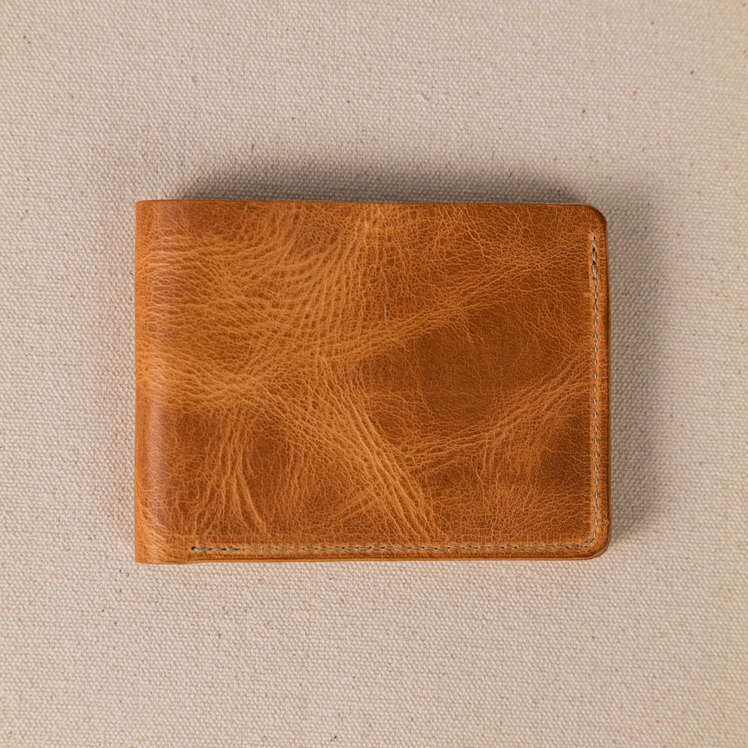 Natural Dublin Billfold- leather billfold wallet - mens leather bifold wallet - KMM & Co.