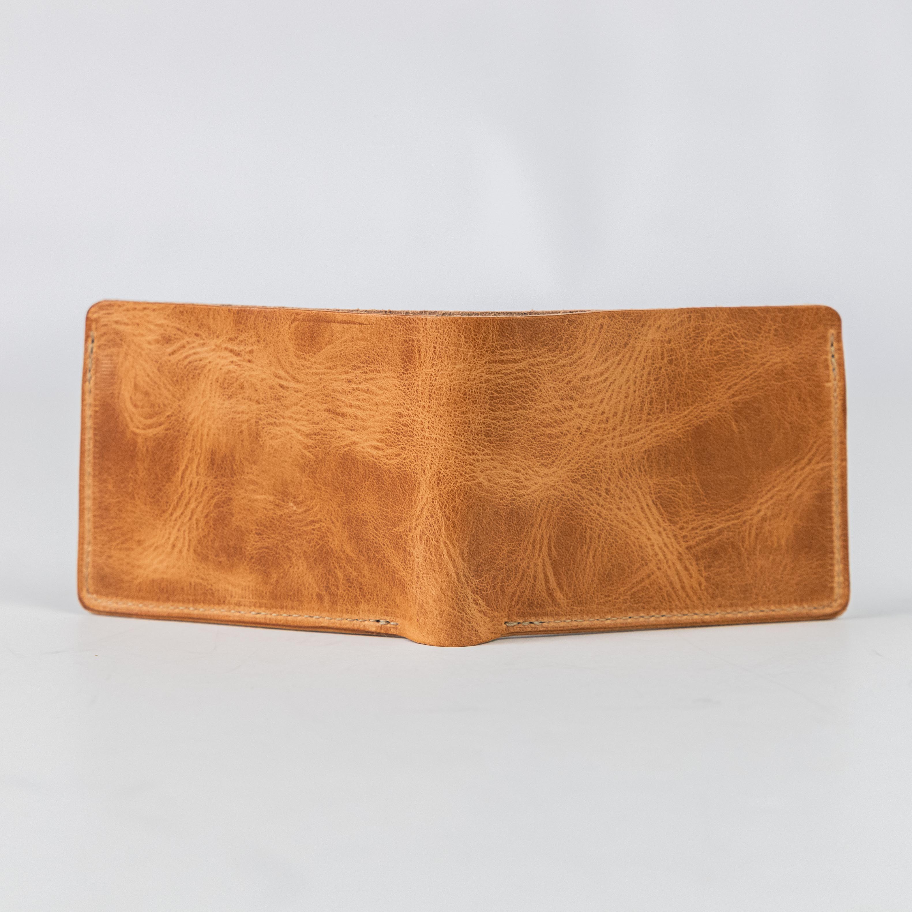 Natural Dublin Billfold- leather billfold wallet - mens leather bifold wallet - KMM & Co.